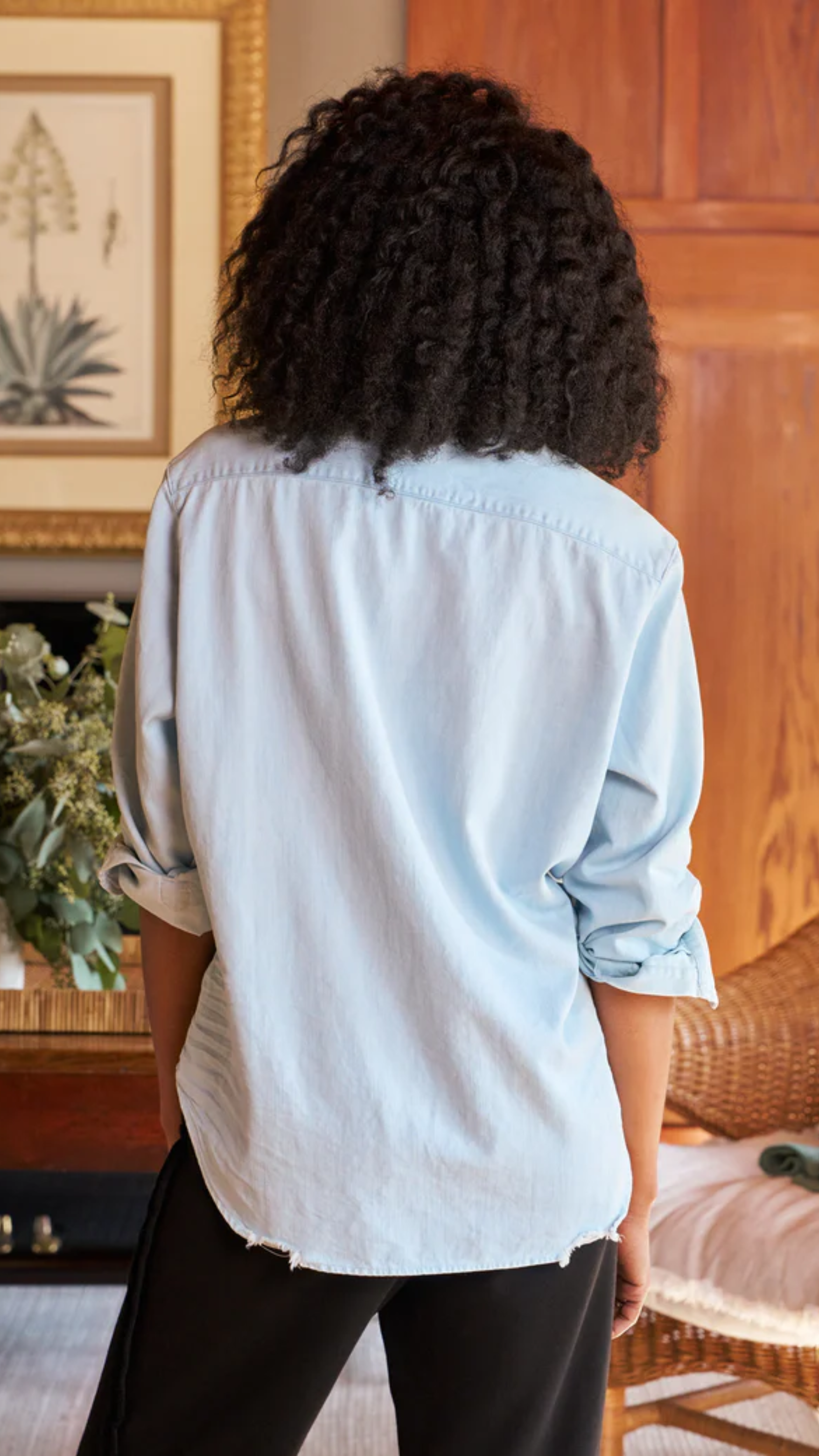 Frank & Eileen Eileen Relaxed Button Up in Classic Blue Tattered Wash