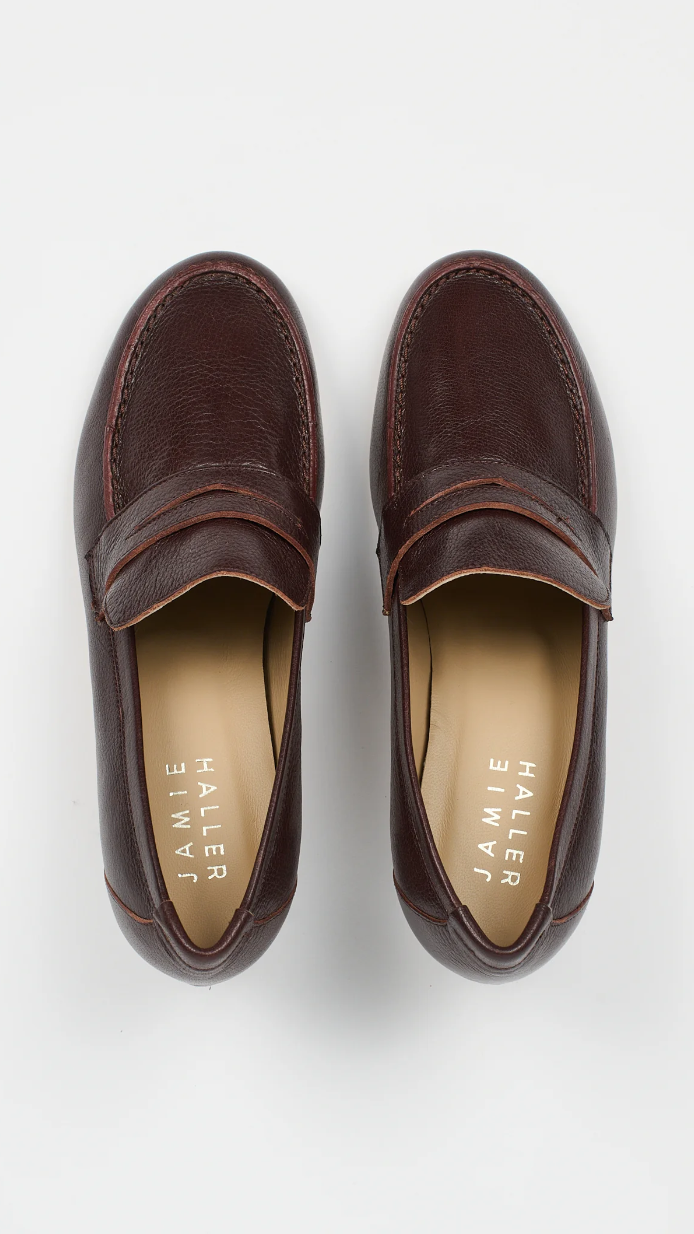 Jamie Haller The Heeled Penny Loafer in Oxblood