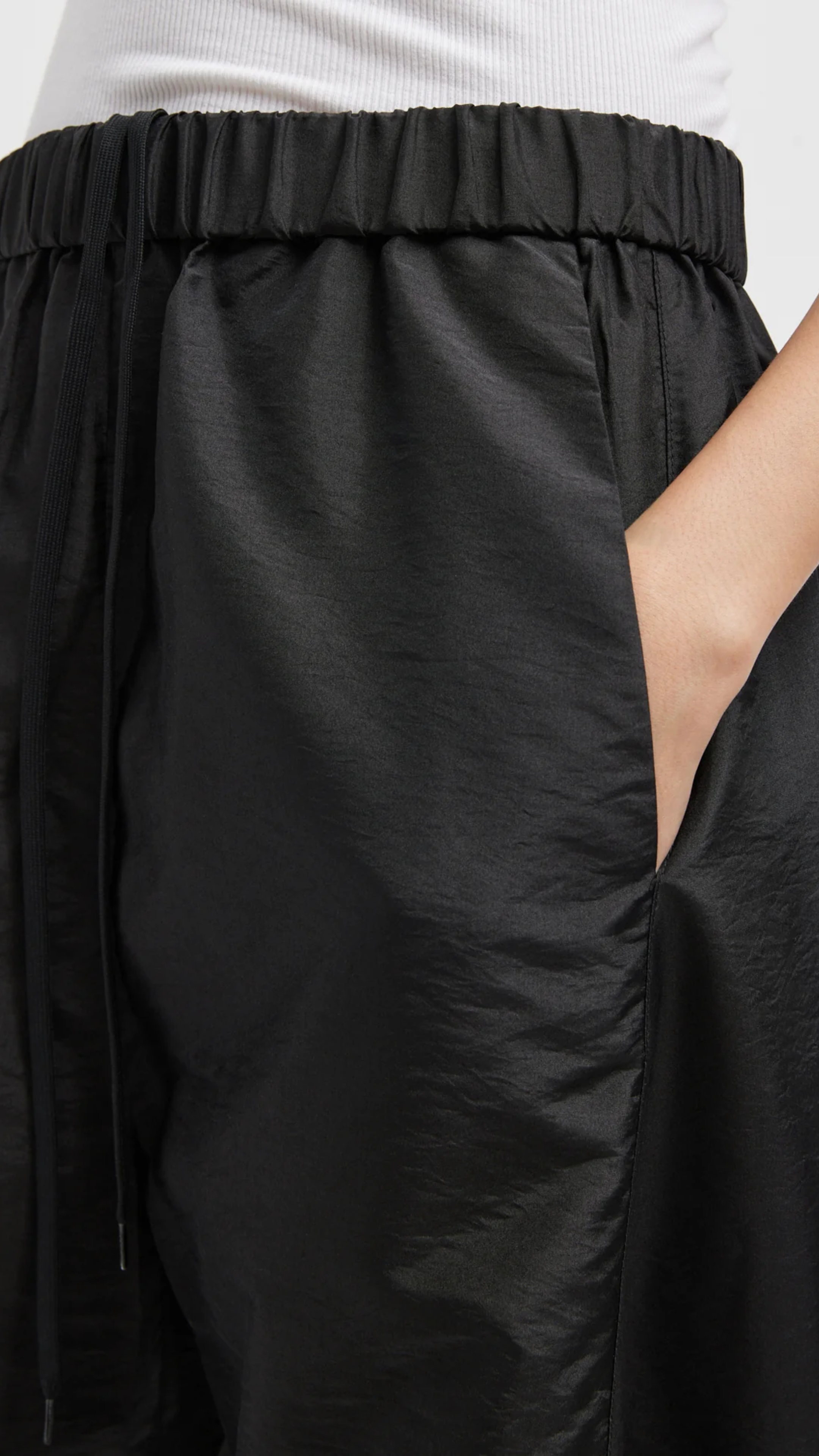 Tibi Crispy Nylon Winslow Pant in Black
