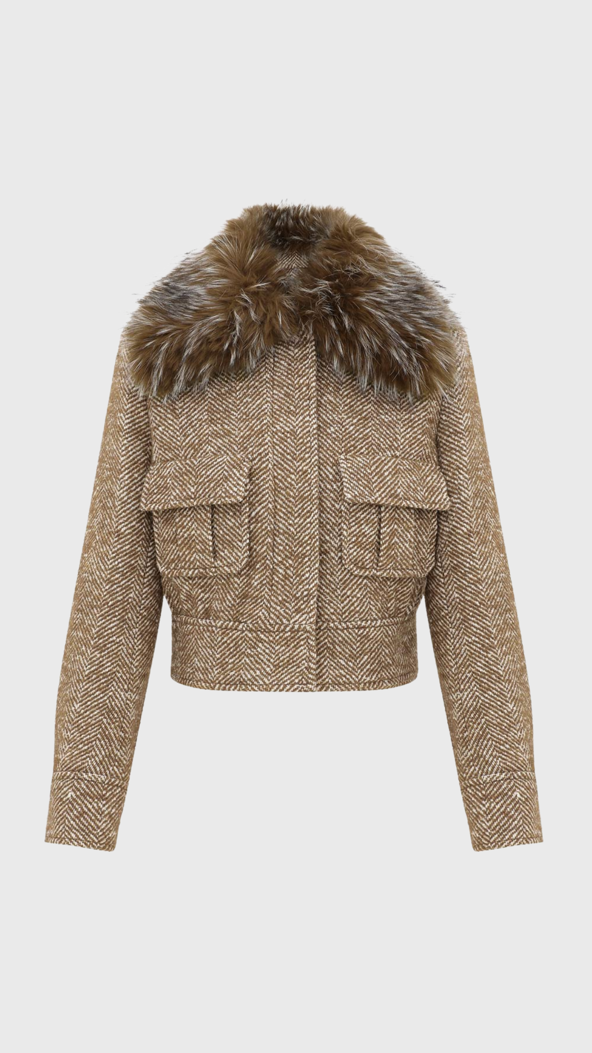 Zimmermann Valiant Faux Fur Collar Biker Jacket in Camel