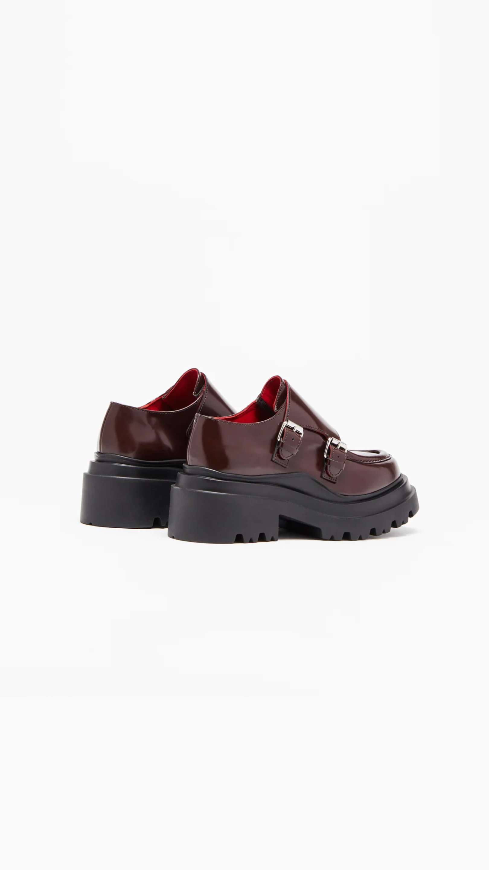 Plan C Loafer with Buckles in Burgundy