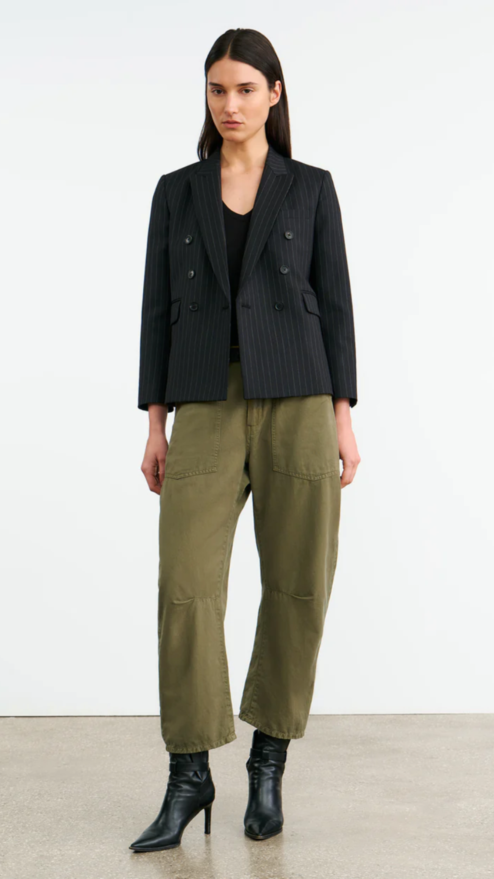 Nili Lotan Shon Pant in Olive Green