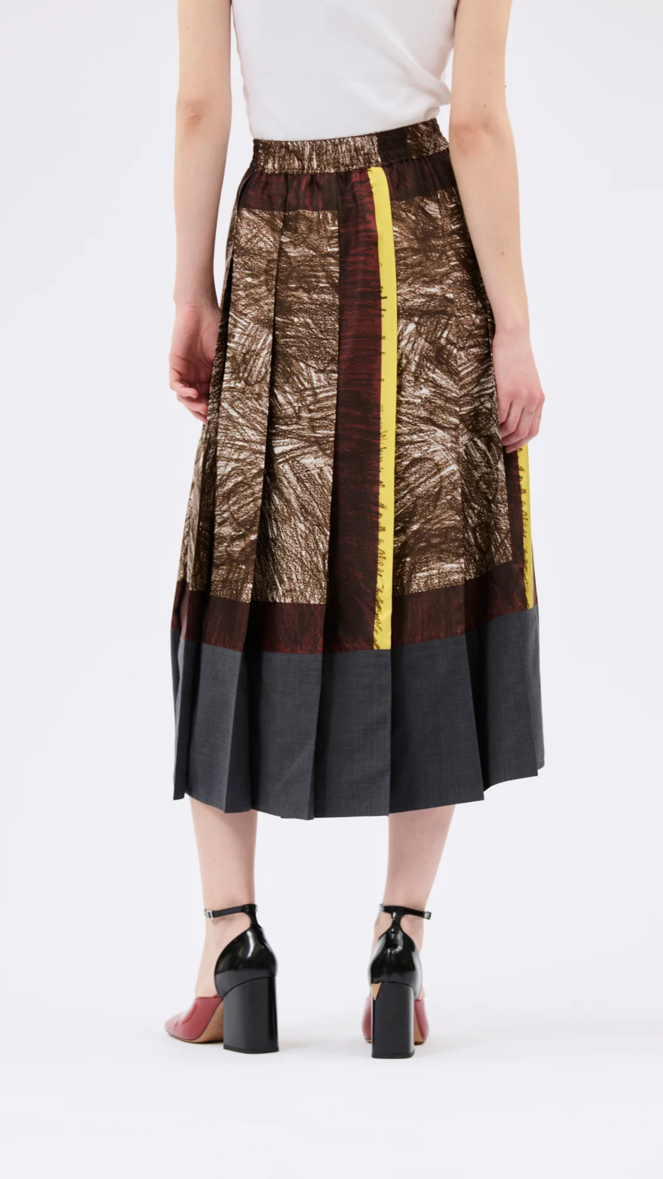 Odeeh Foulard Scribbles Skirt in Myrrh