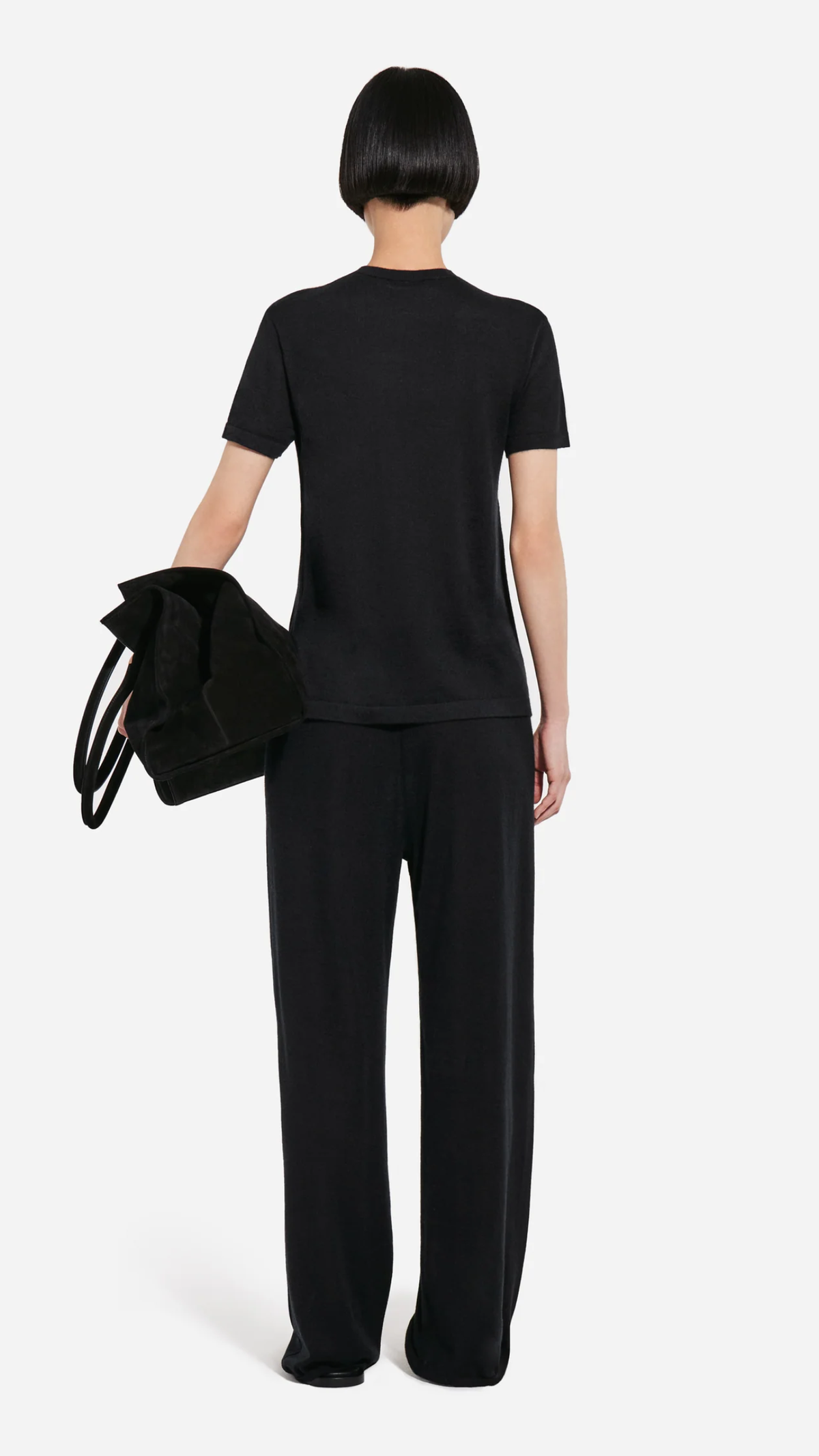 CO Fine Cashmere Pull Up Pant in Black