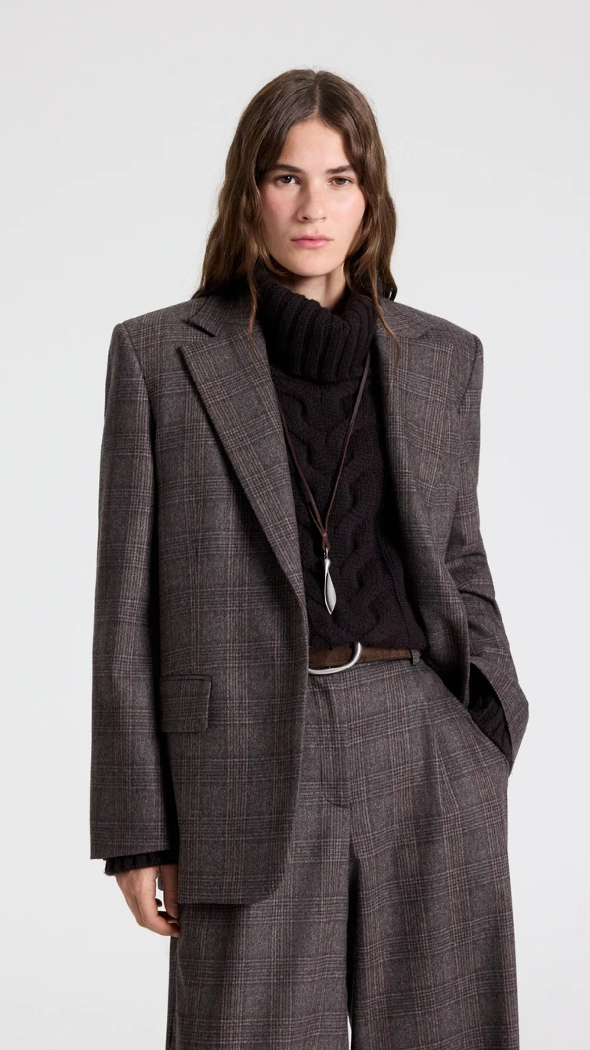 TWP Wool Flannel Jillian Blazer in Chocolate Multi