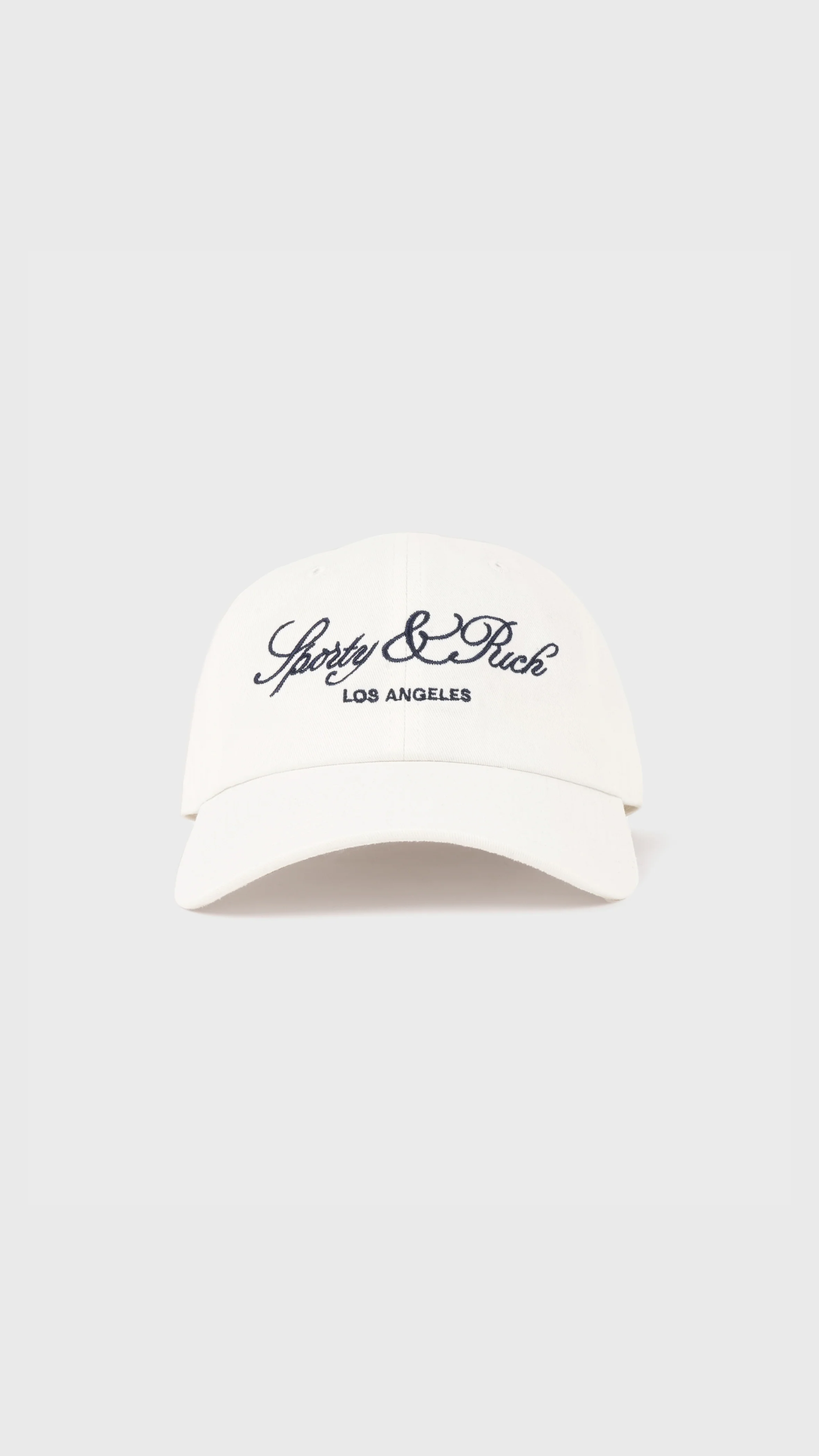 Sporty & Rich Vendome LA Hat in Ecru/Navy