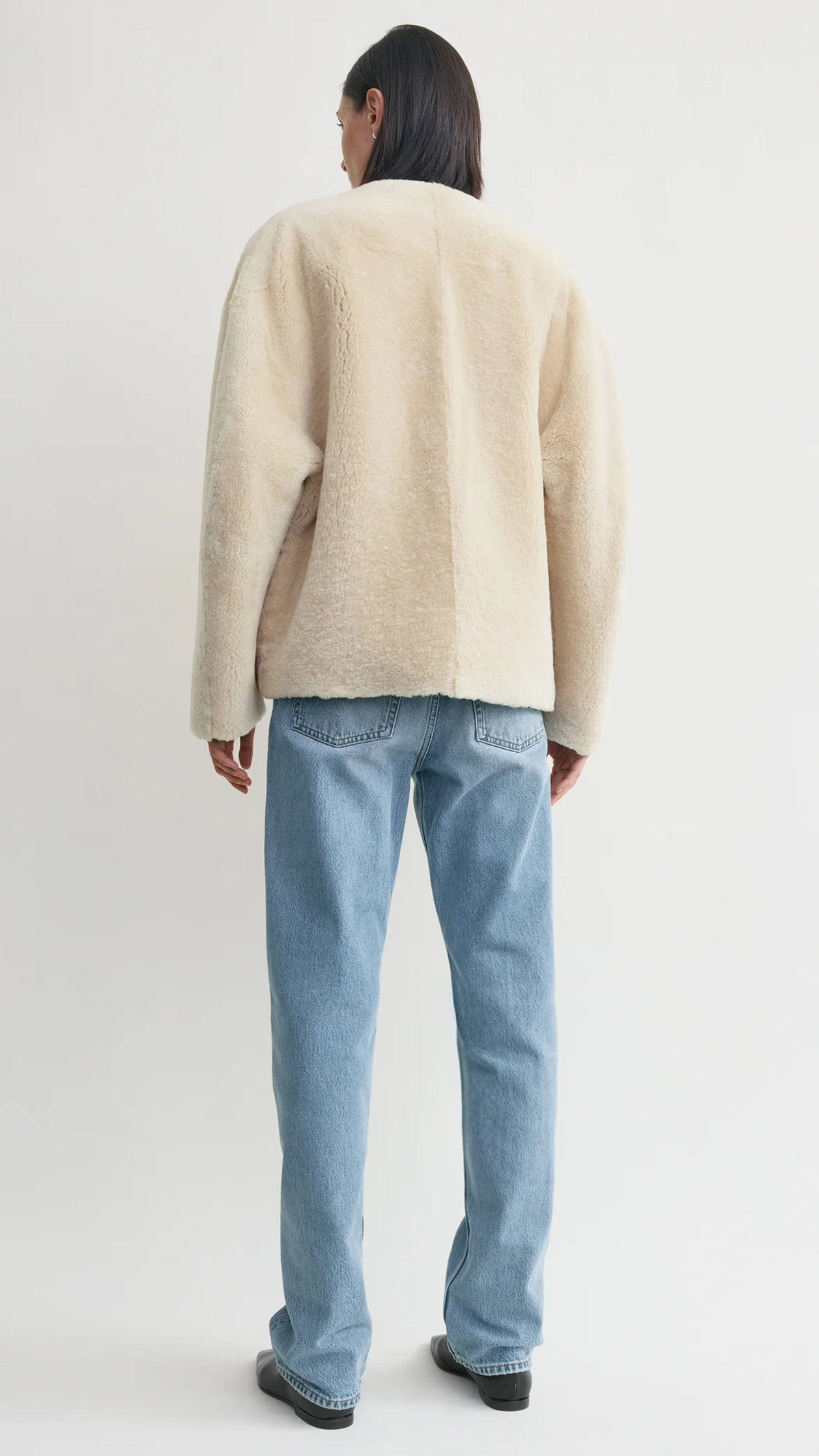 Toteme Teddy Shearling Jacket in Off White