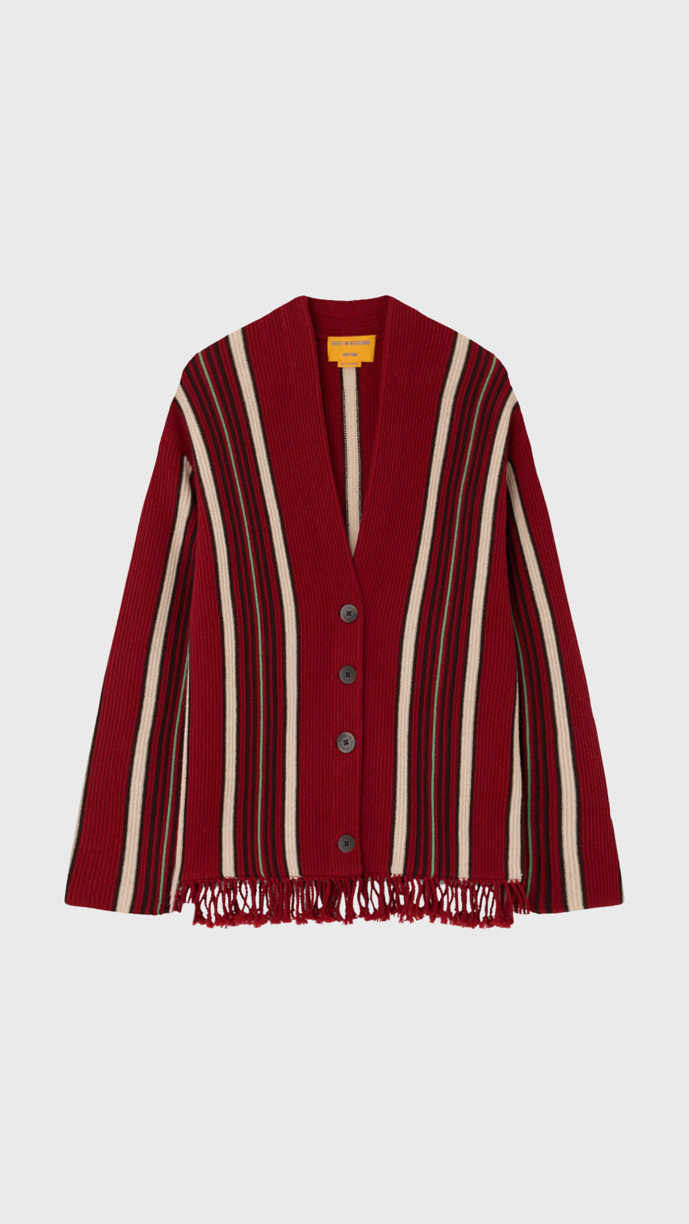 Guest in Residence Handloom Cardigan in Carmine Combo