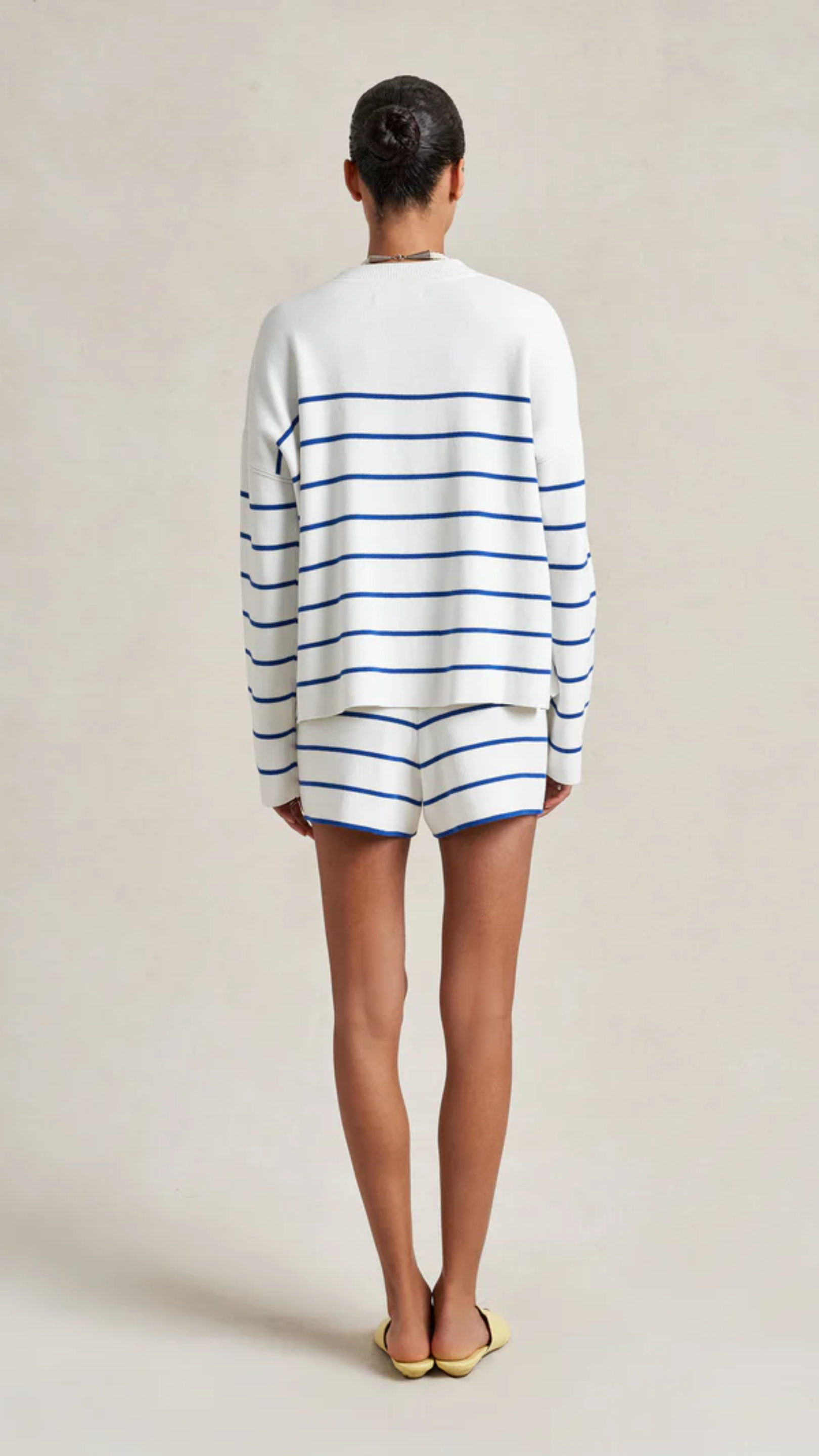 La Ligne Leo Sweater in Cream/Cobalt