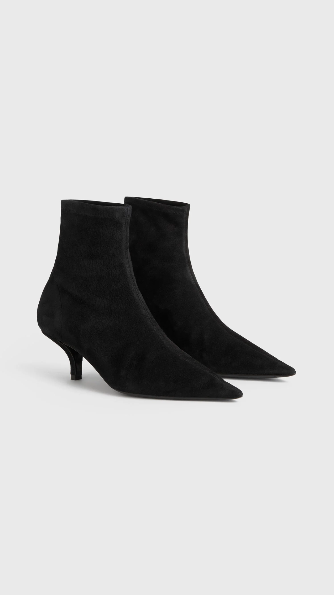 Toteme Suede Heeled Sock Boots in Black