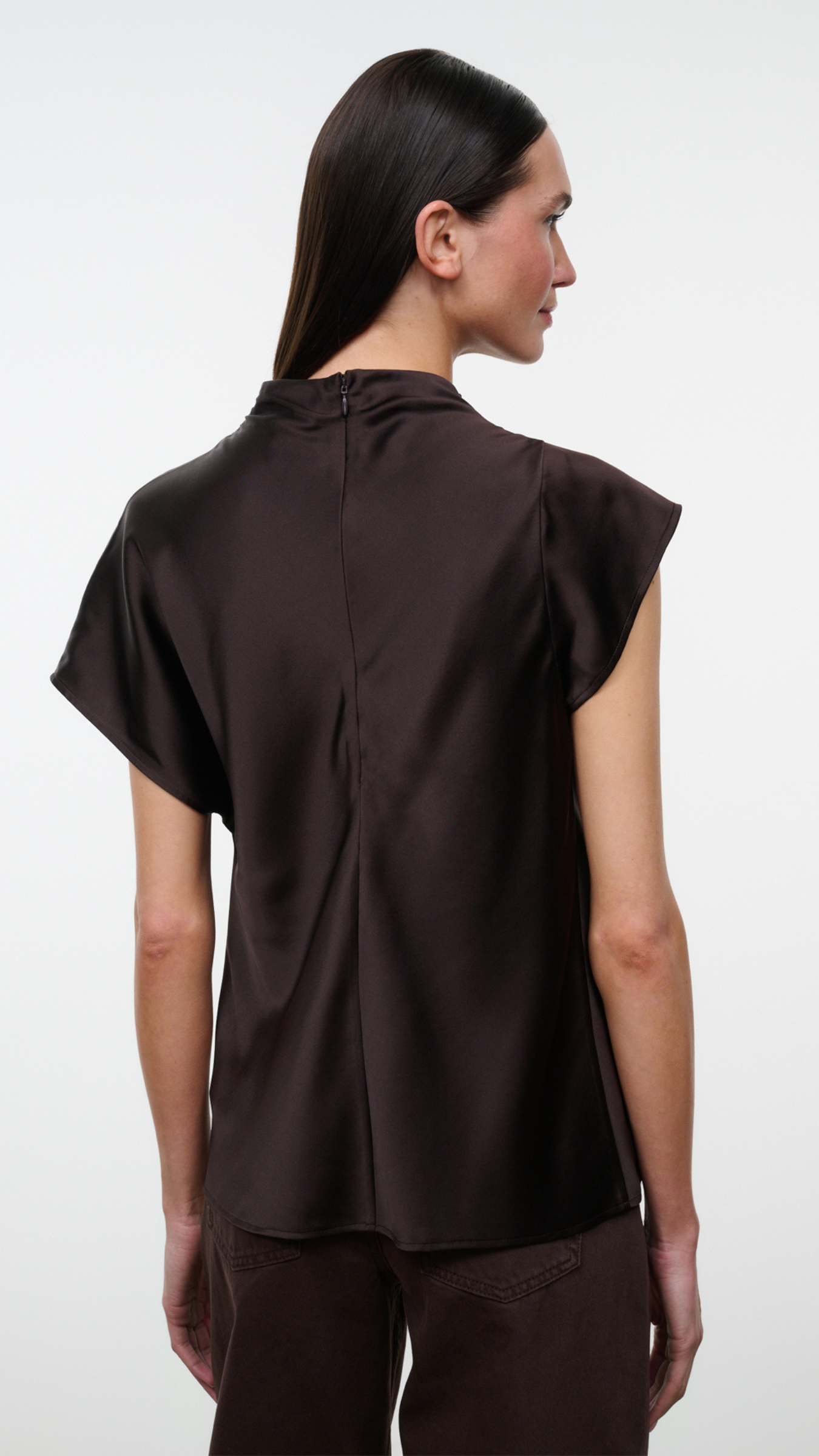 Staud Davina Silk Top in Earth
