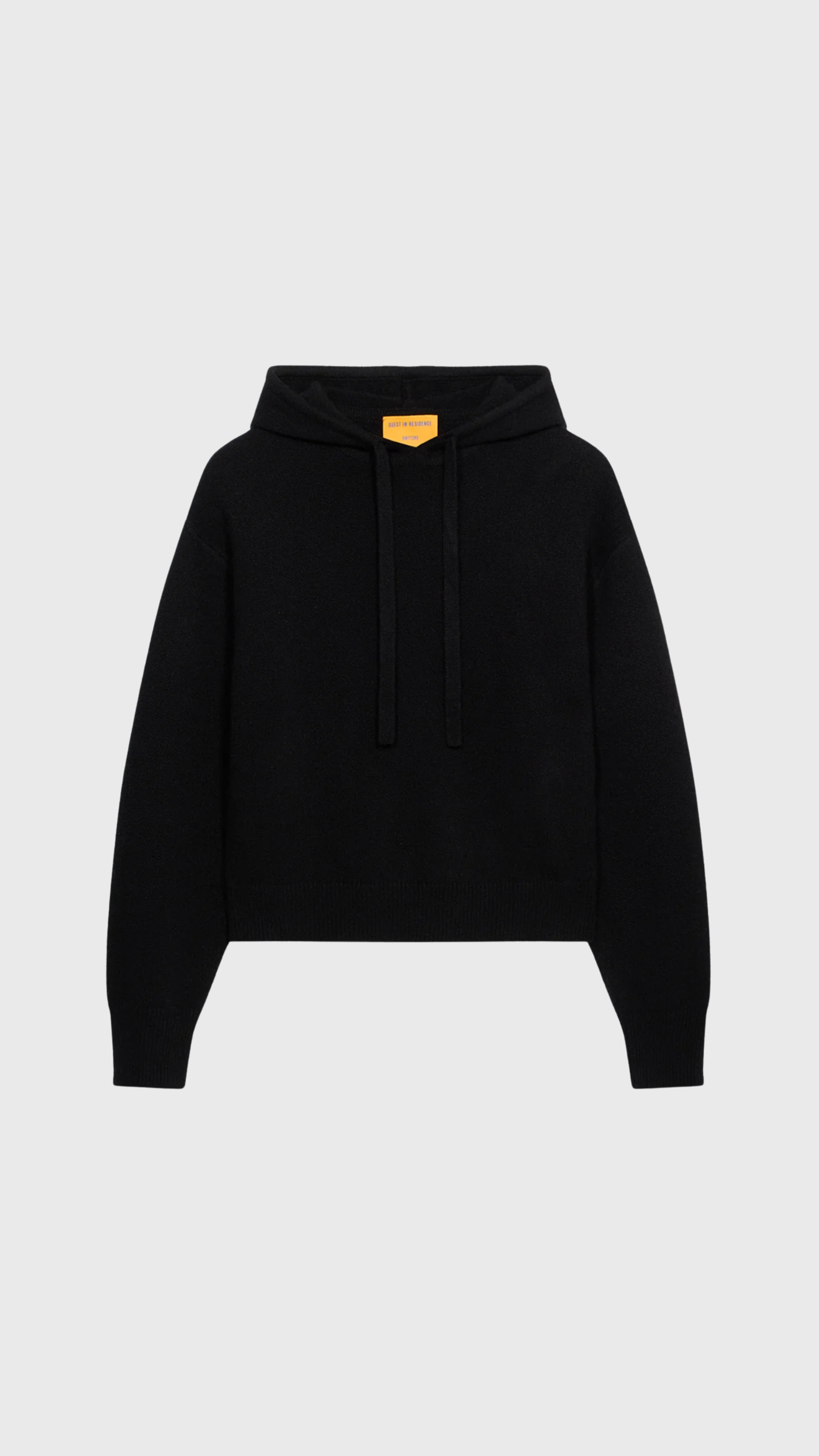 Guest in Residence Collegiate Cashmere Hoodie in Black