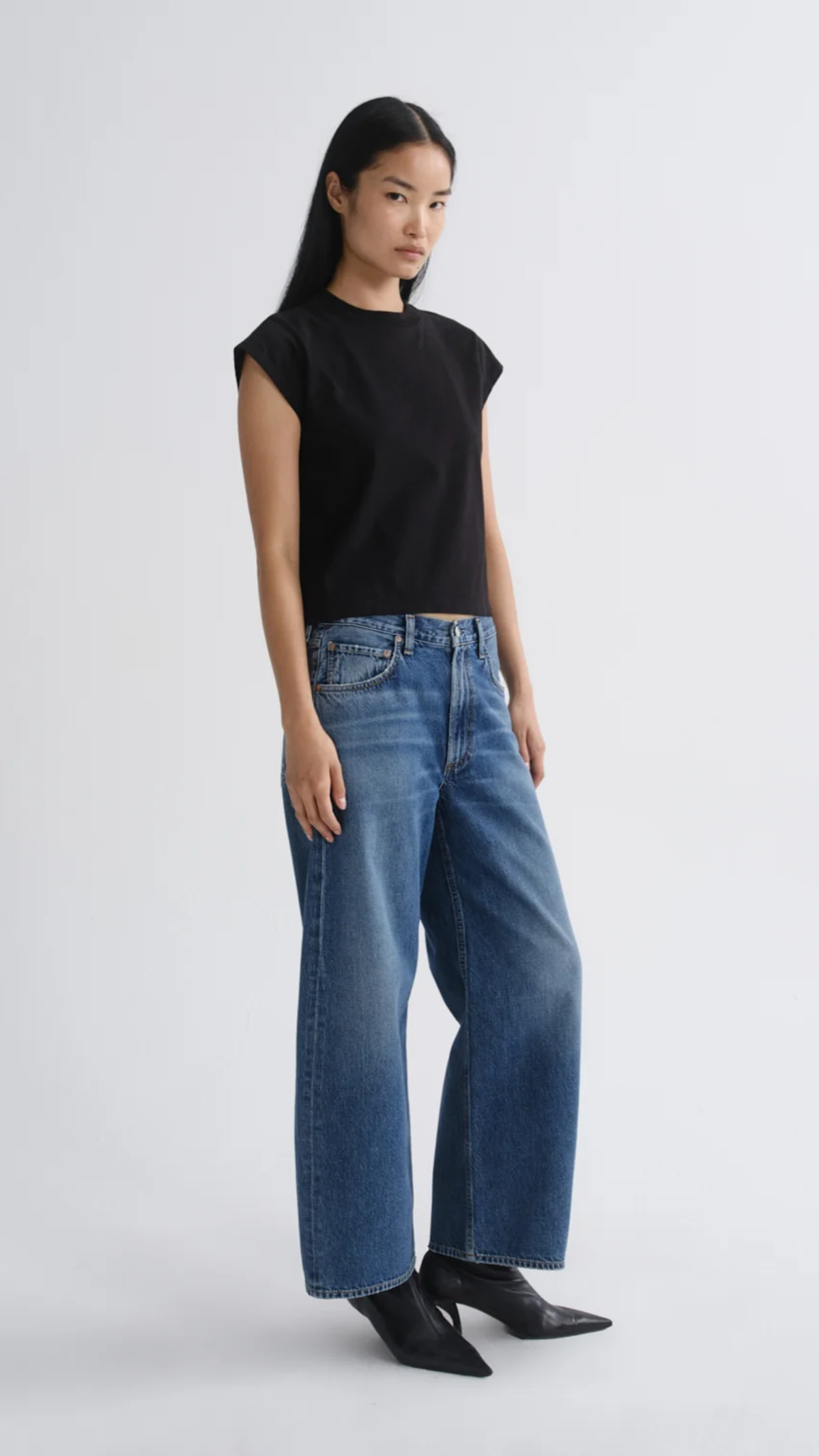 Agolde Low Curve Jean Crop in Curb