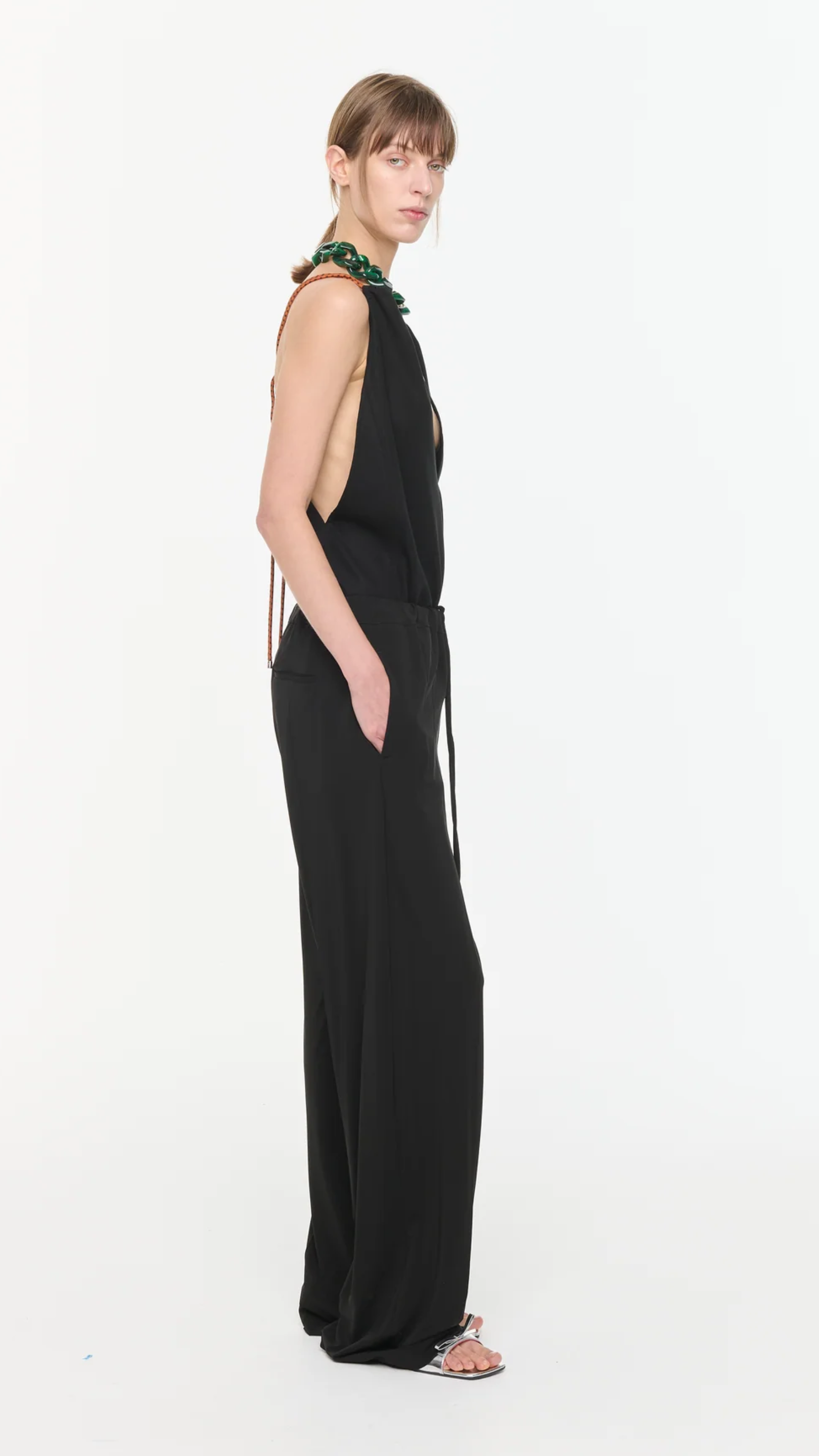 Plan C Viscose Pants in Black