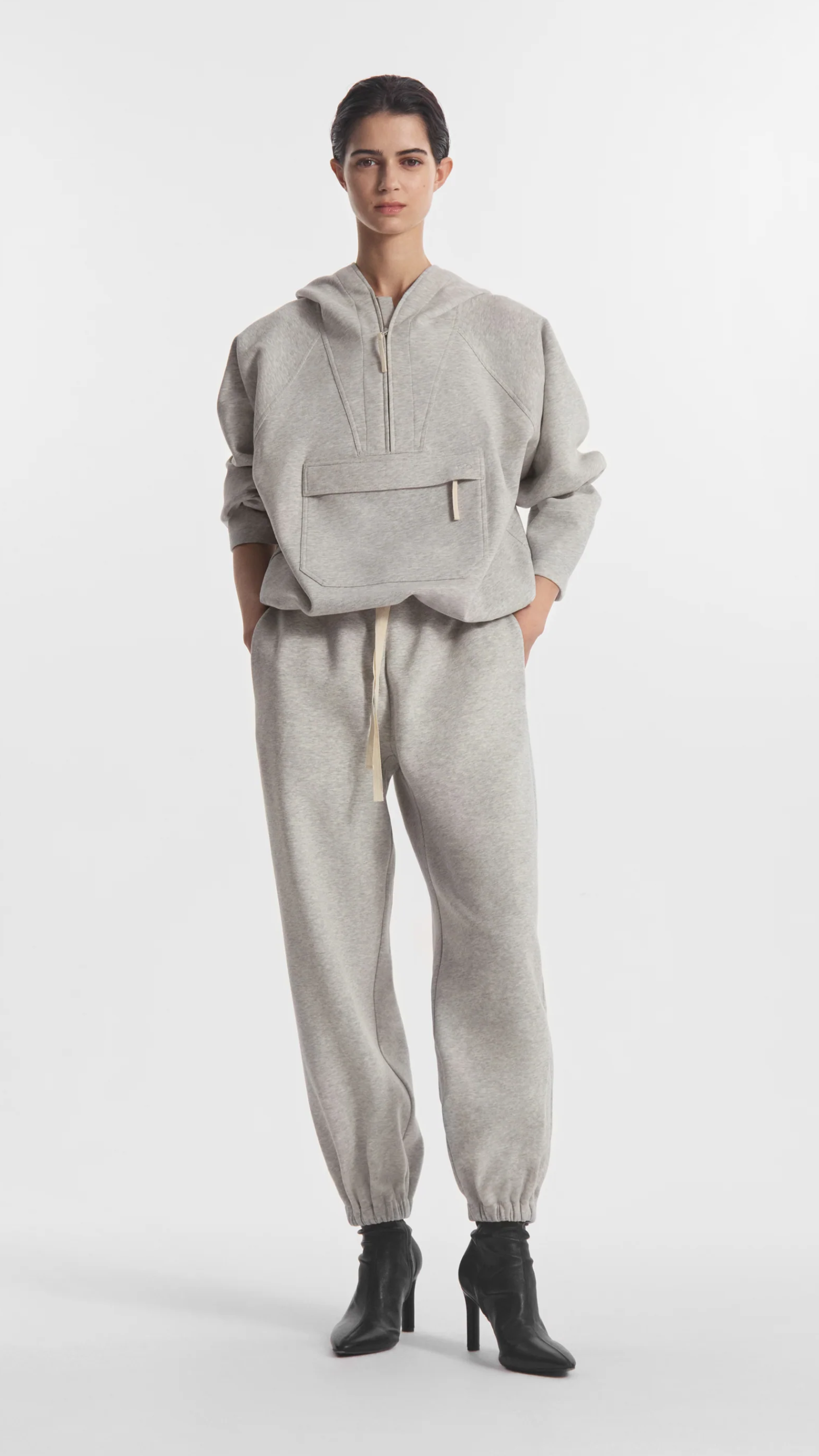 CO Stretch Scuba Jersey Jogger in Heather Grey
