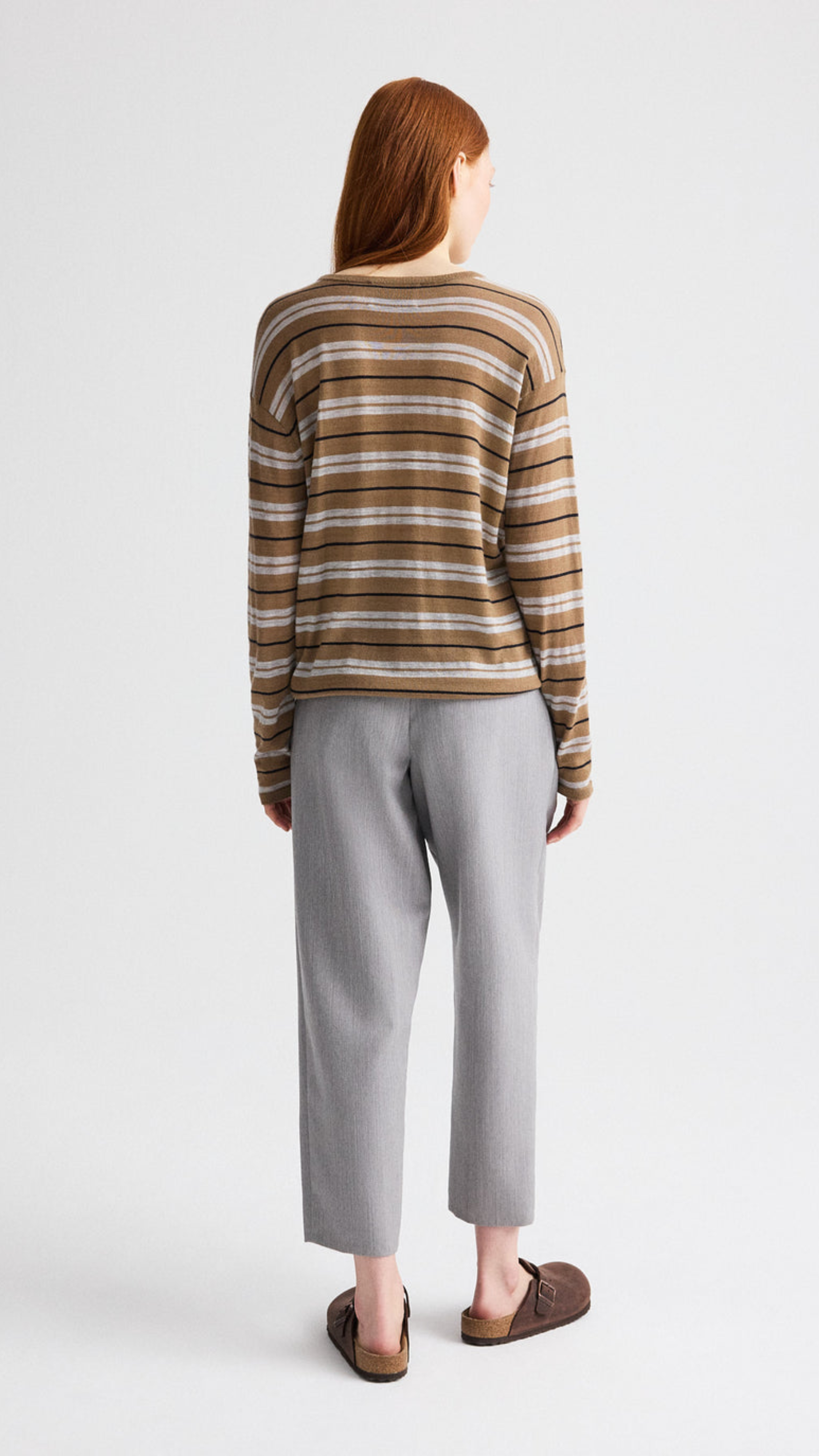 TWP 4th St With Stripes Superfine Cashmere Sweater in Ermine