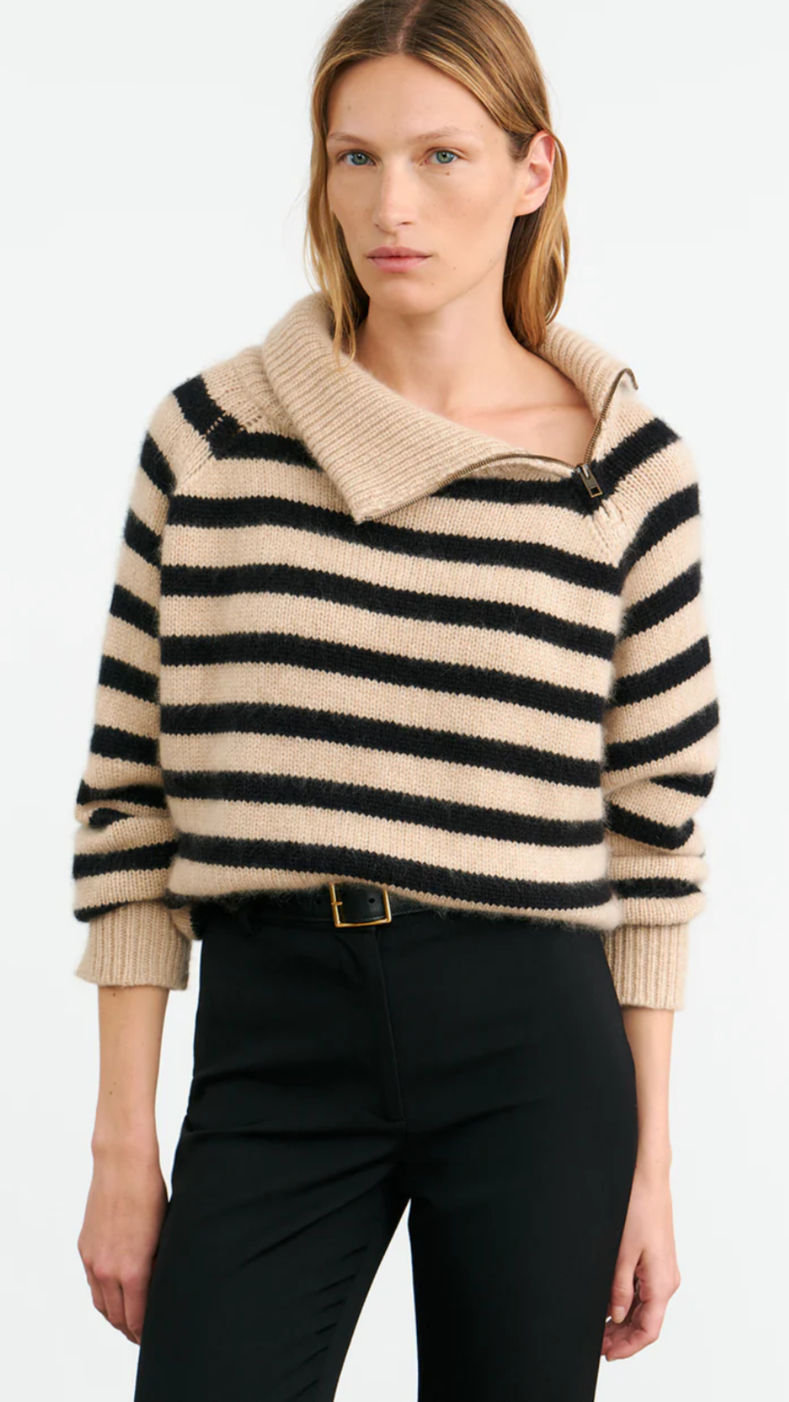 Nili Lotan Raelynn Stripe Sweater in Black