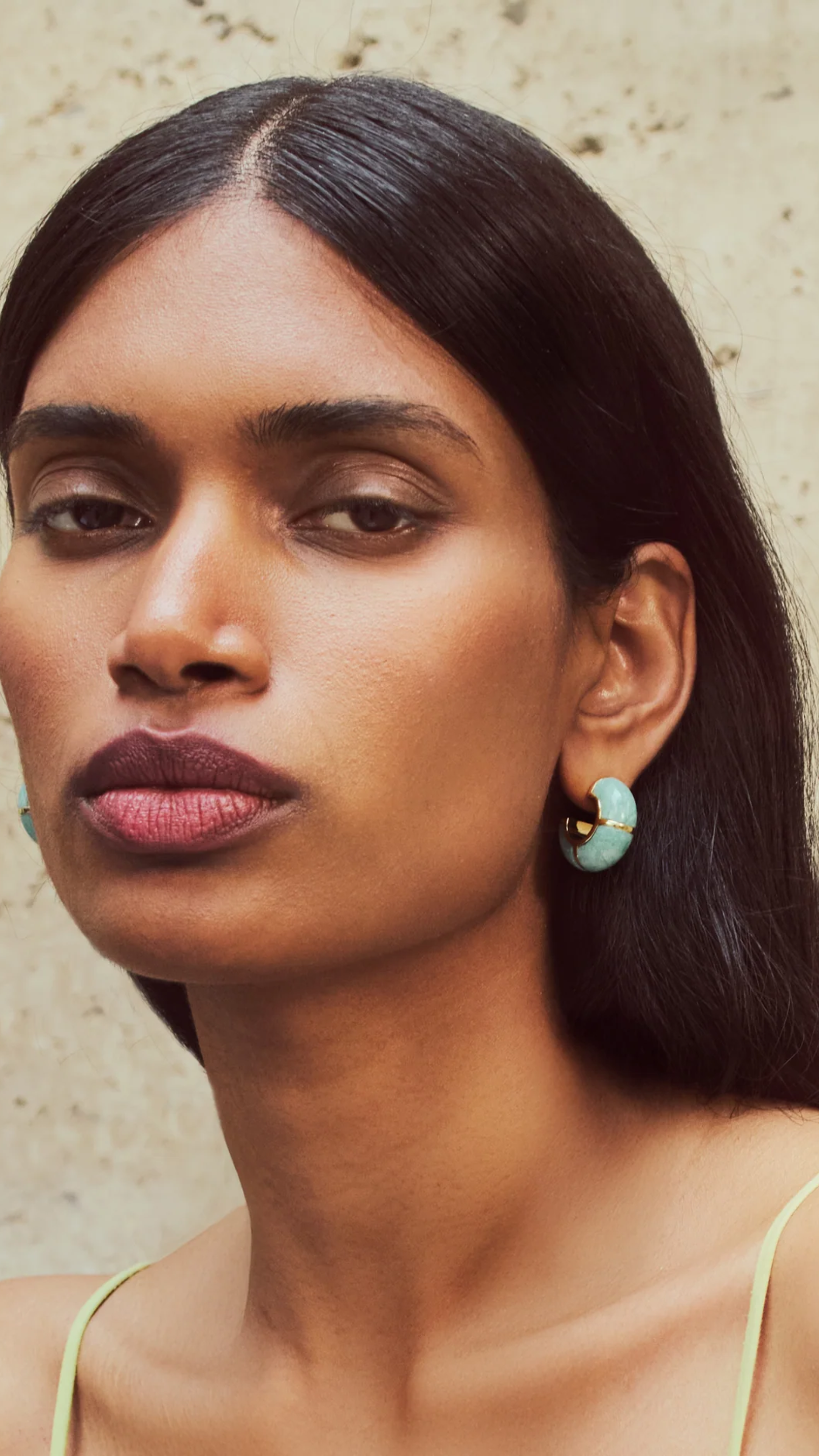 Lizzie Fortunato Zellige Hoops in Amazonite