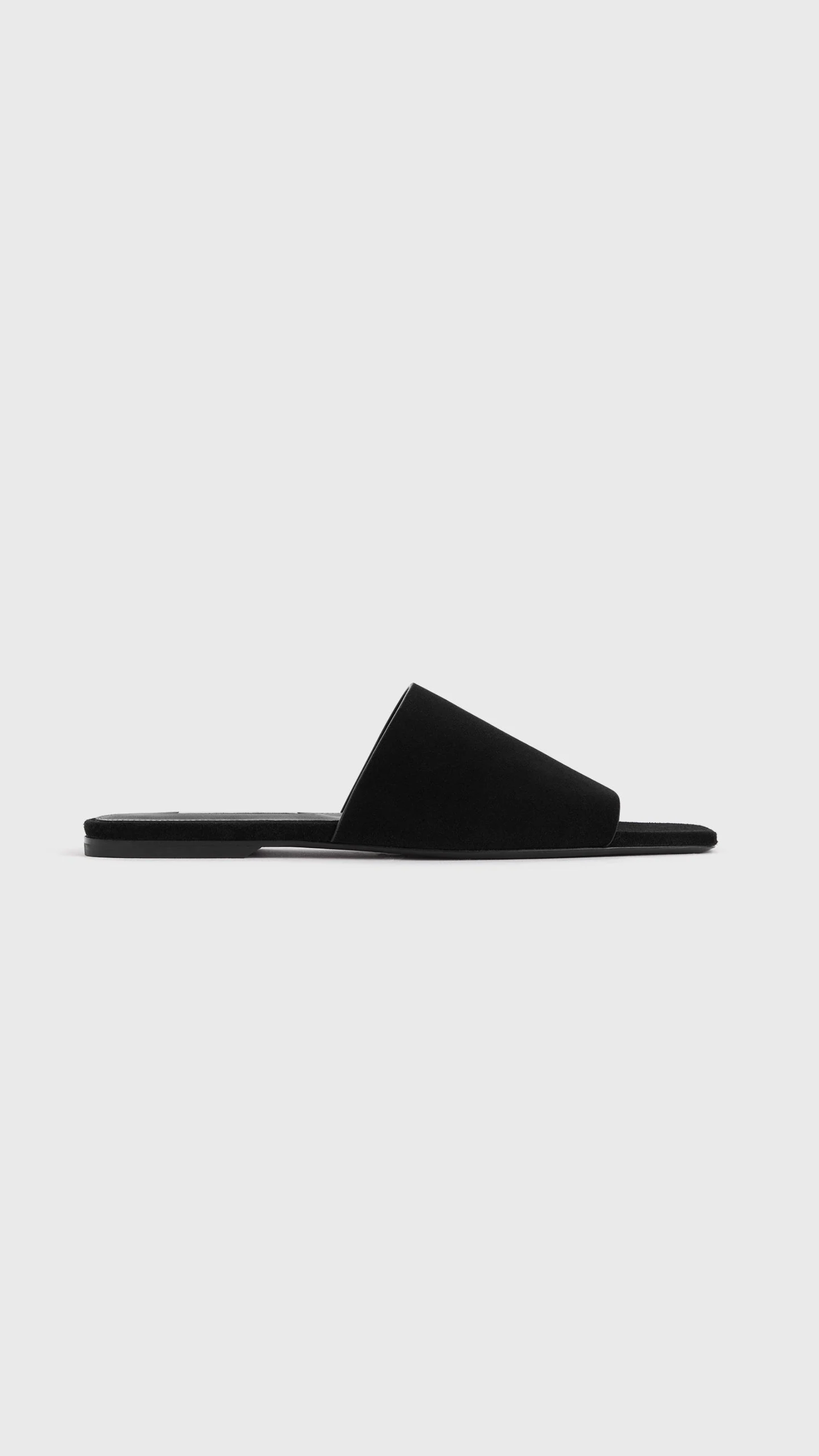 Toteme Velour-leather Bandeau Slides in Black