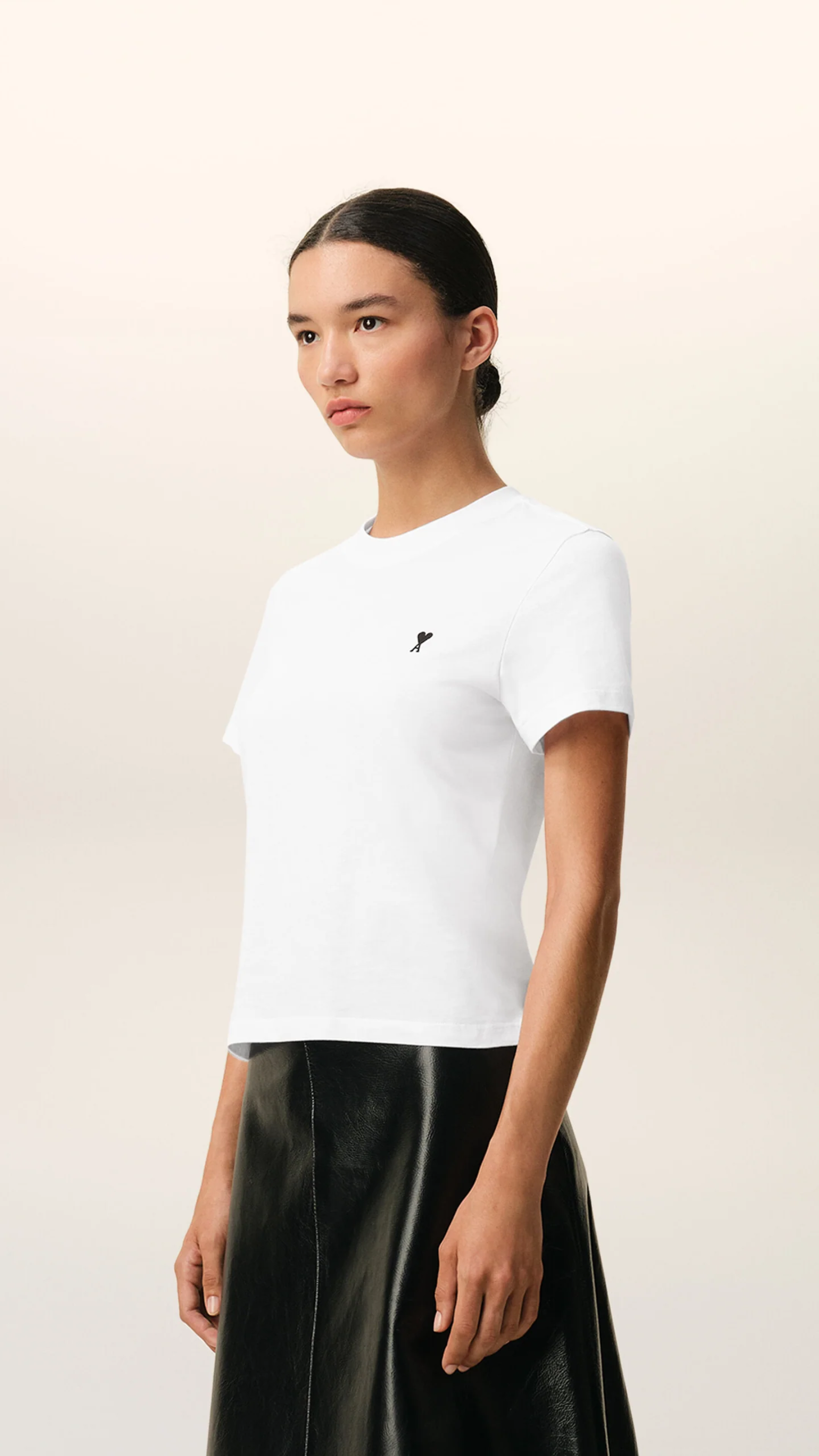 Ami Cotton Cropped Ami De Coeur T-Shirt