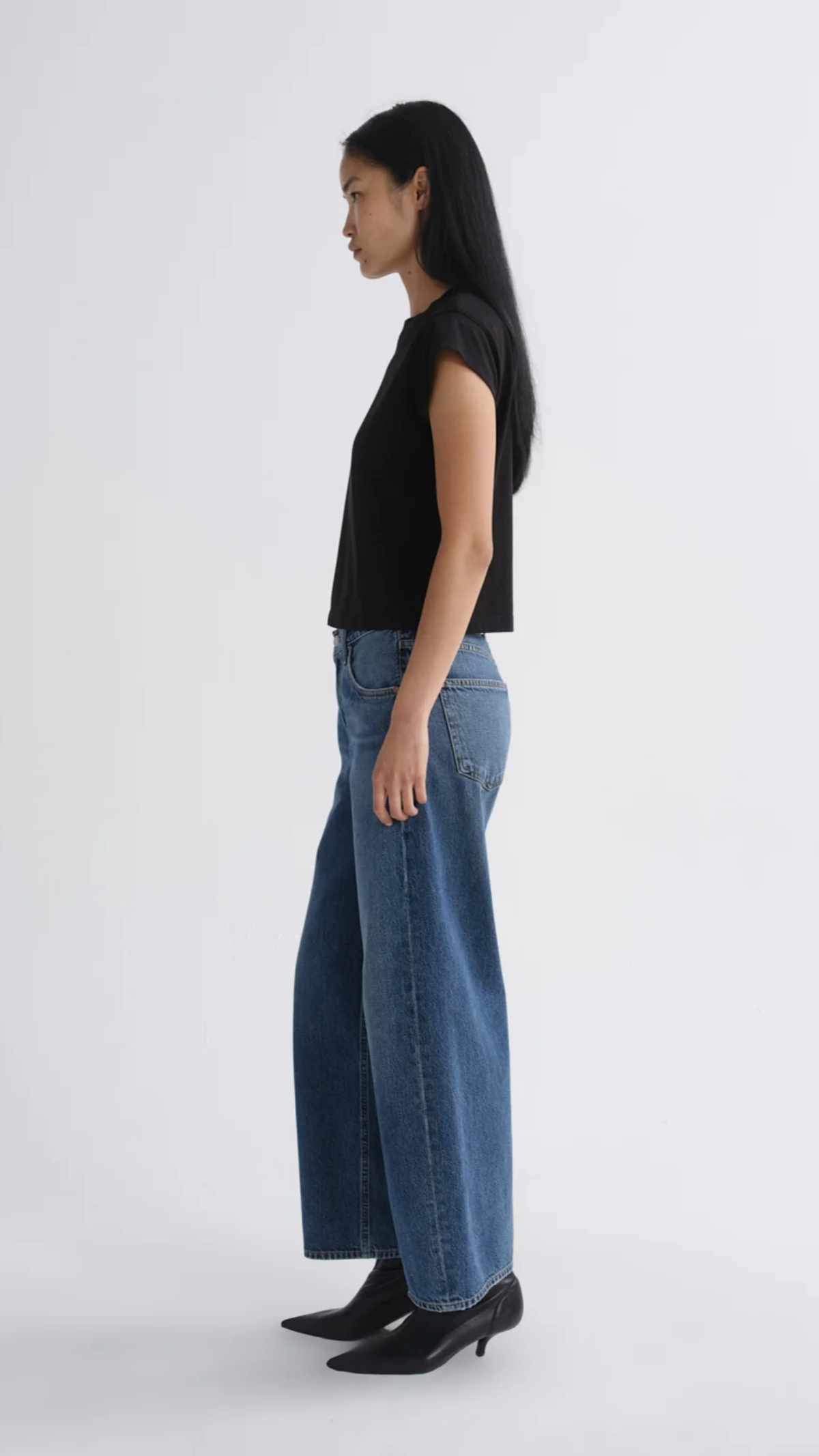 Agolde Low Curve Jean Crop in Curb