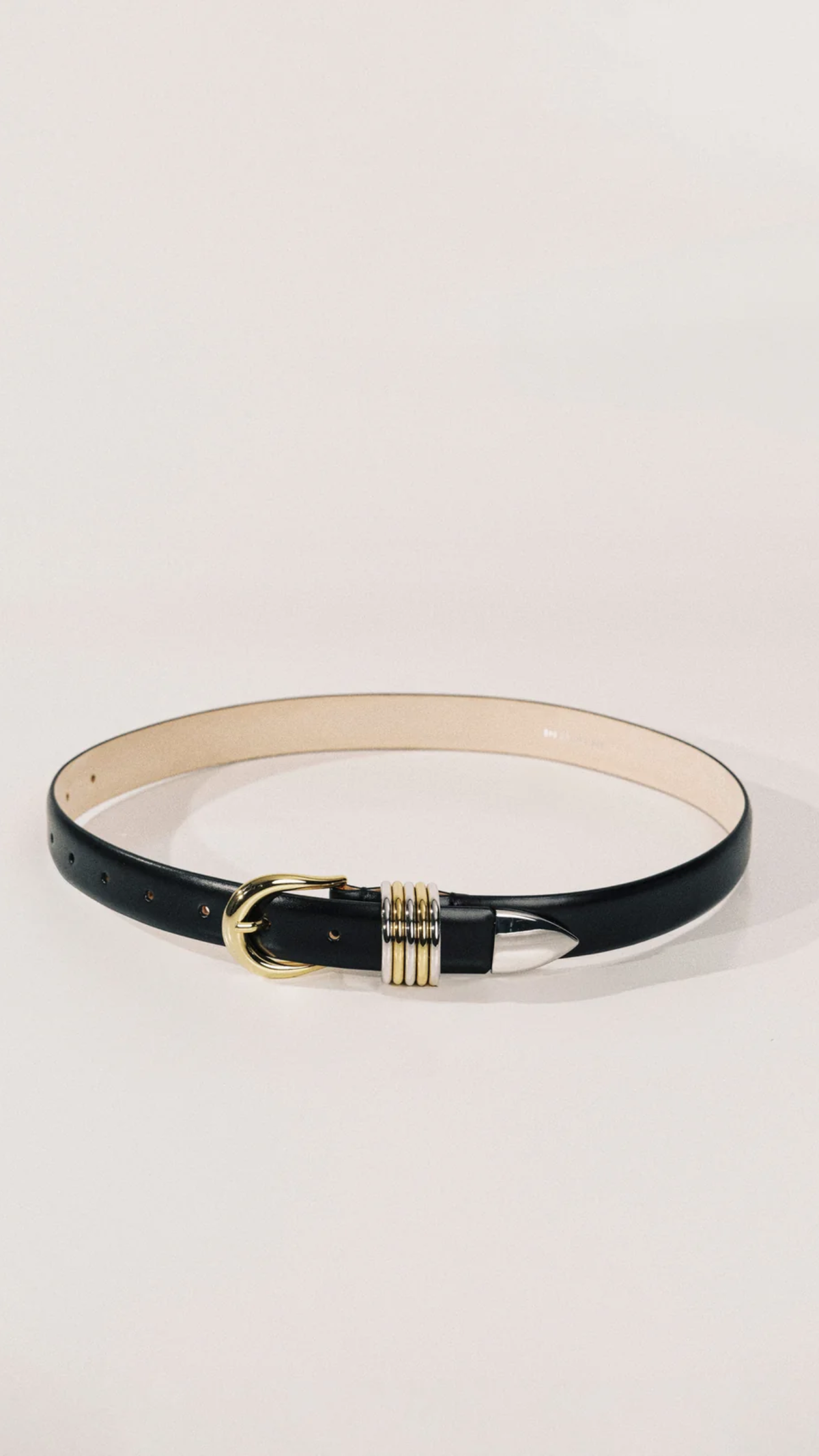 Dehanche Hollyhock Mixed Metal Belt Black, Silver, & 24k Gold