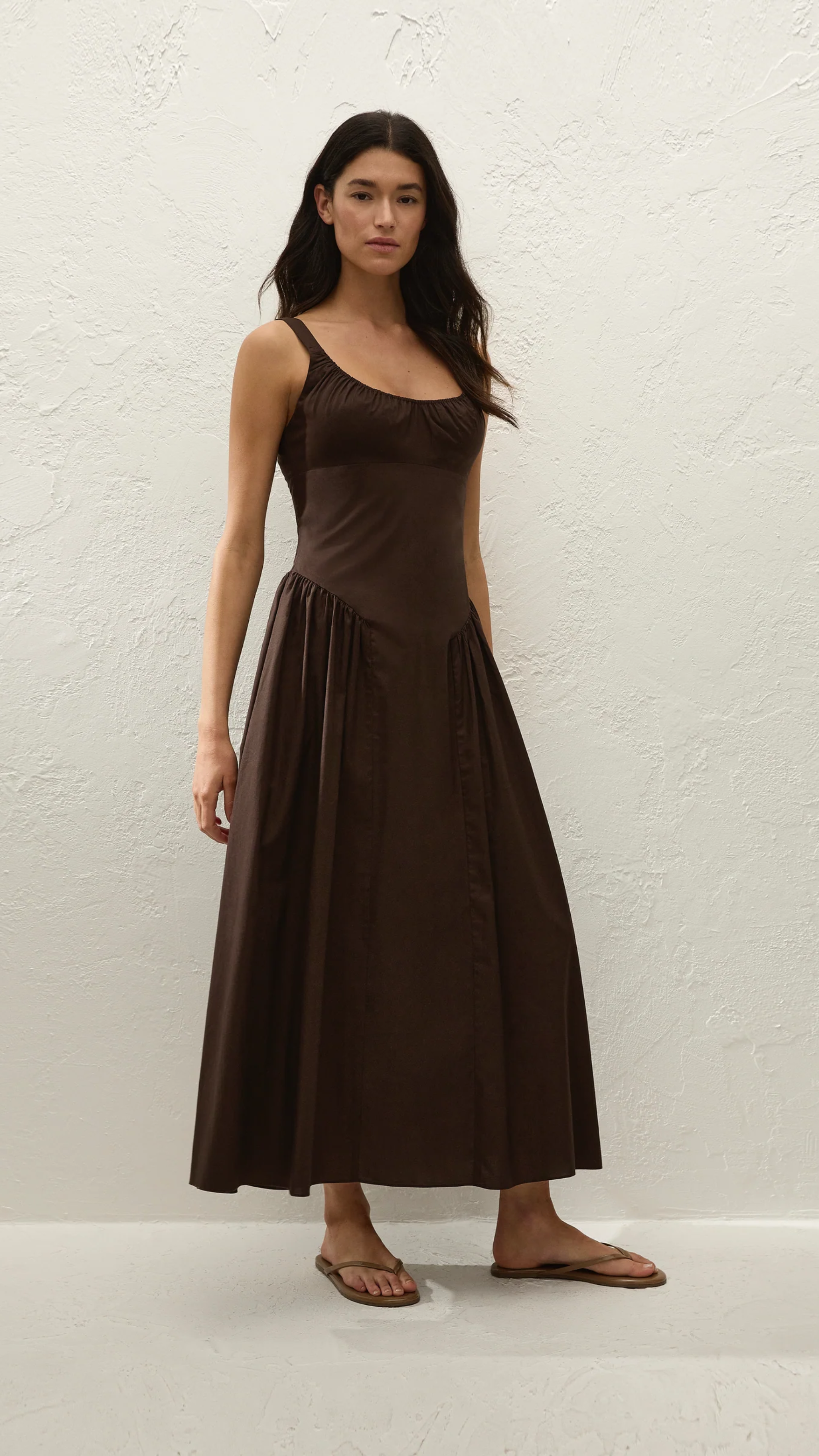 Faithfull Marcella Midi Dress in Espresso