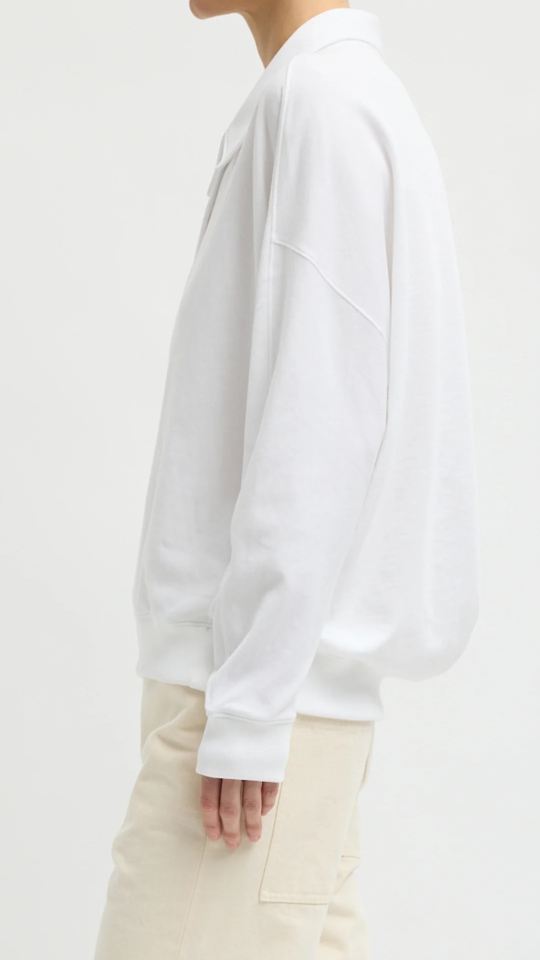 Tibi Lightweight Sweatshirt Polo in White