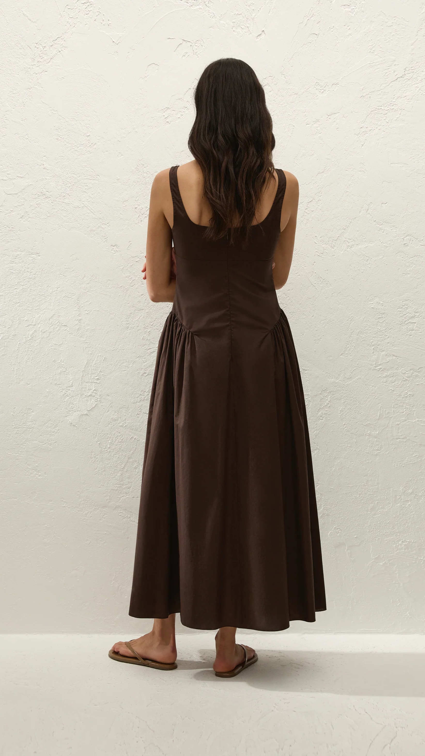 Faithfull Marcella Midi Dress in Espresso