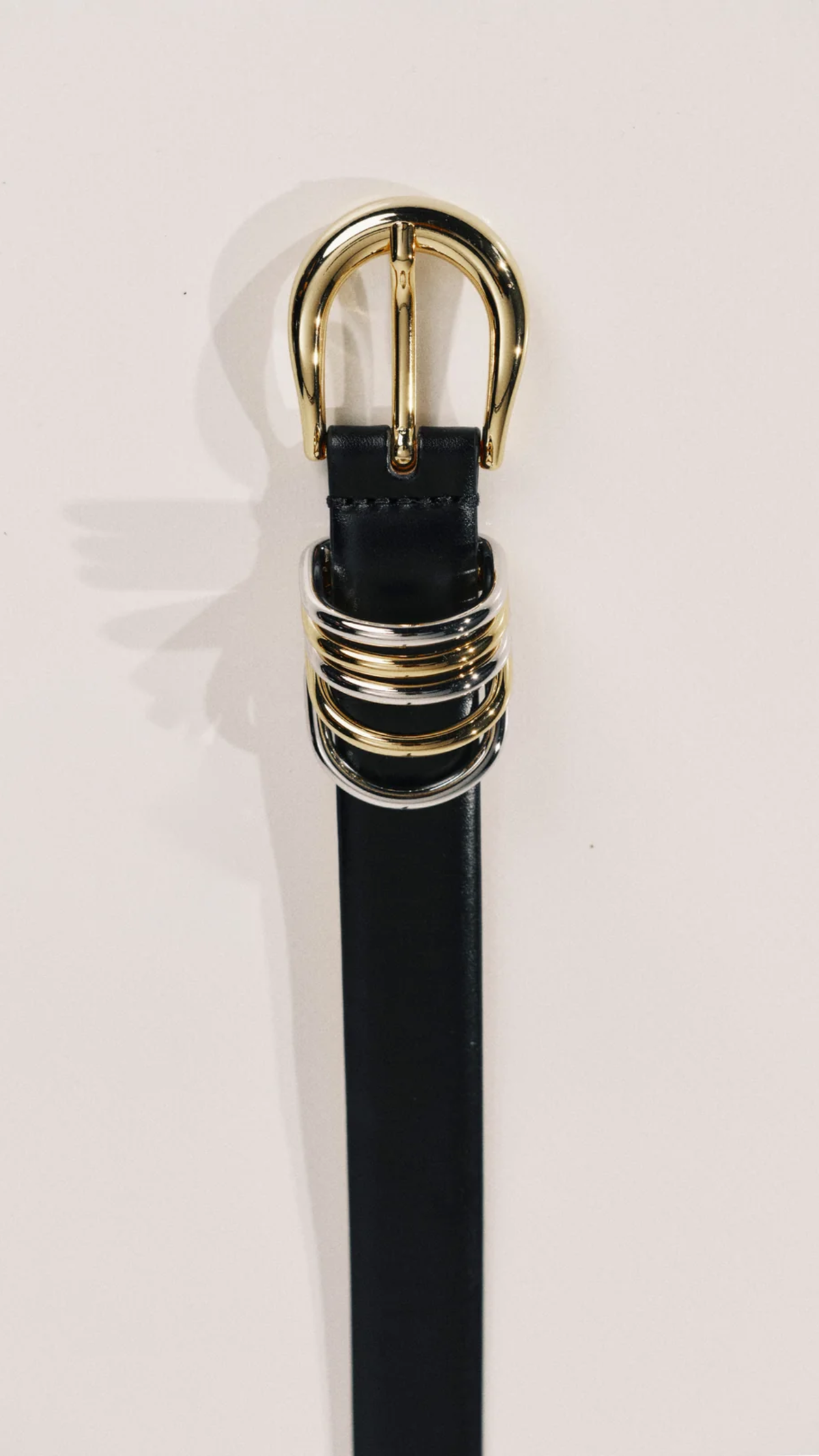 Dehanche Hollyhock Mixed Metal Belt Black, Silver, & 24k Gold