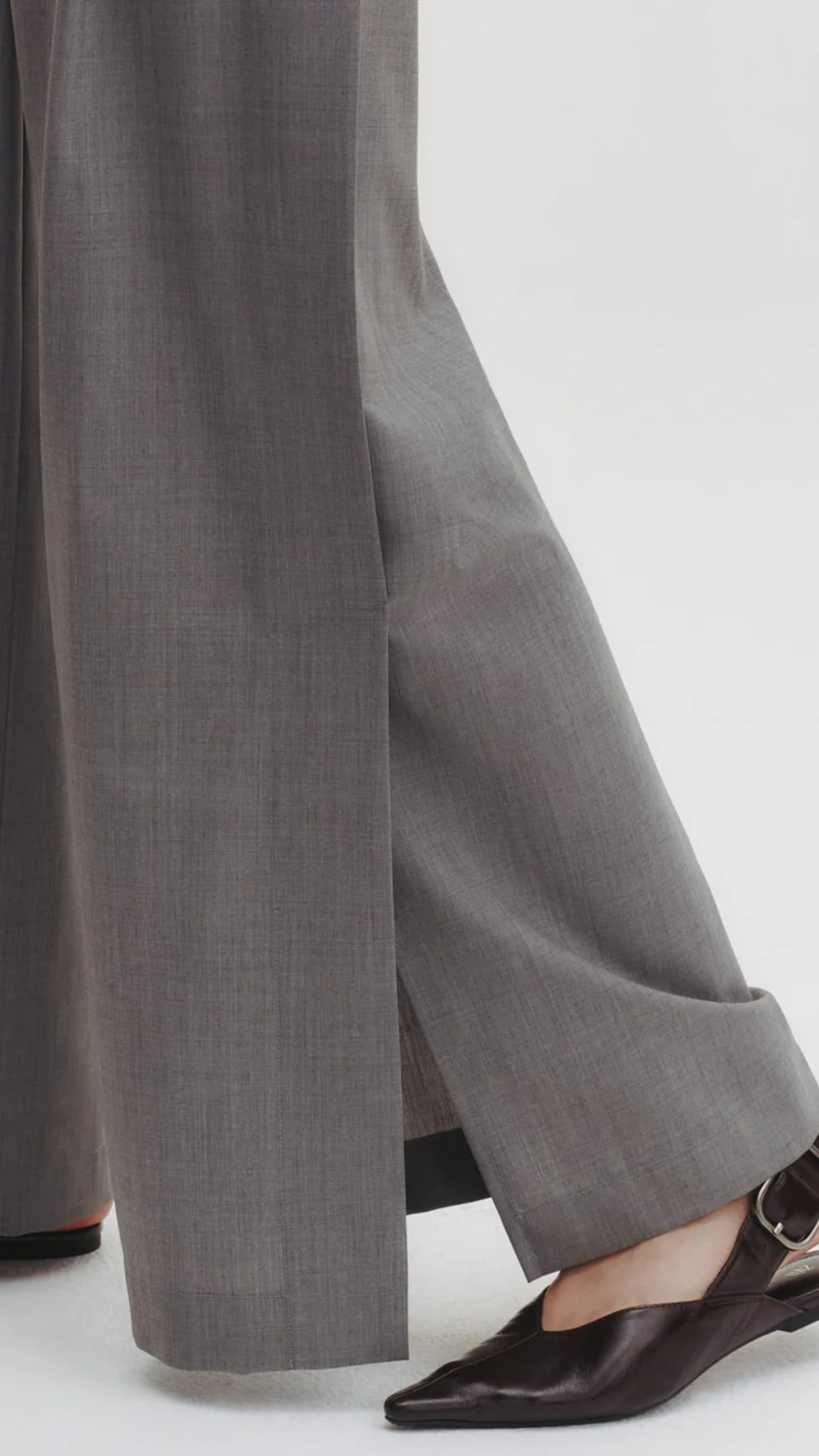 TWP Eva Pant with Tux Pleat in Medium Heather Grey
