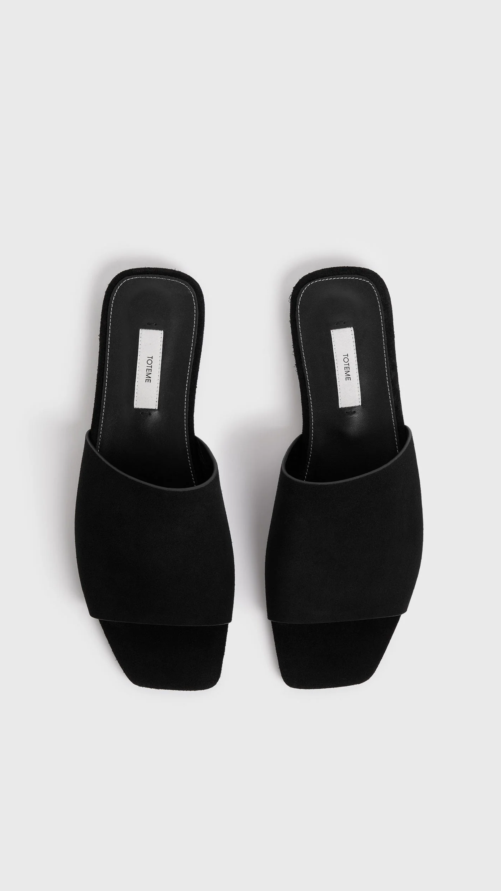 Toteme Velour-leather Bandeau Slides in Black