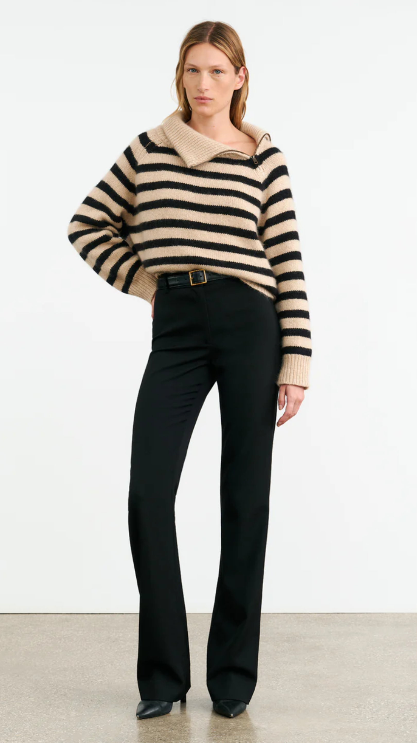 Nili Lotan Raelynn Stripe Sweater in Black