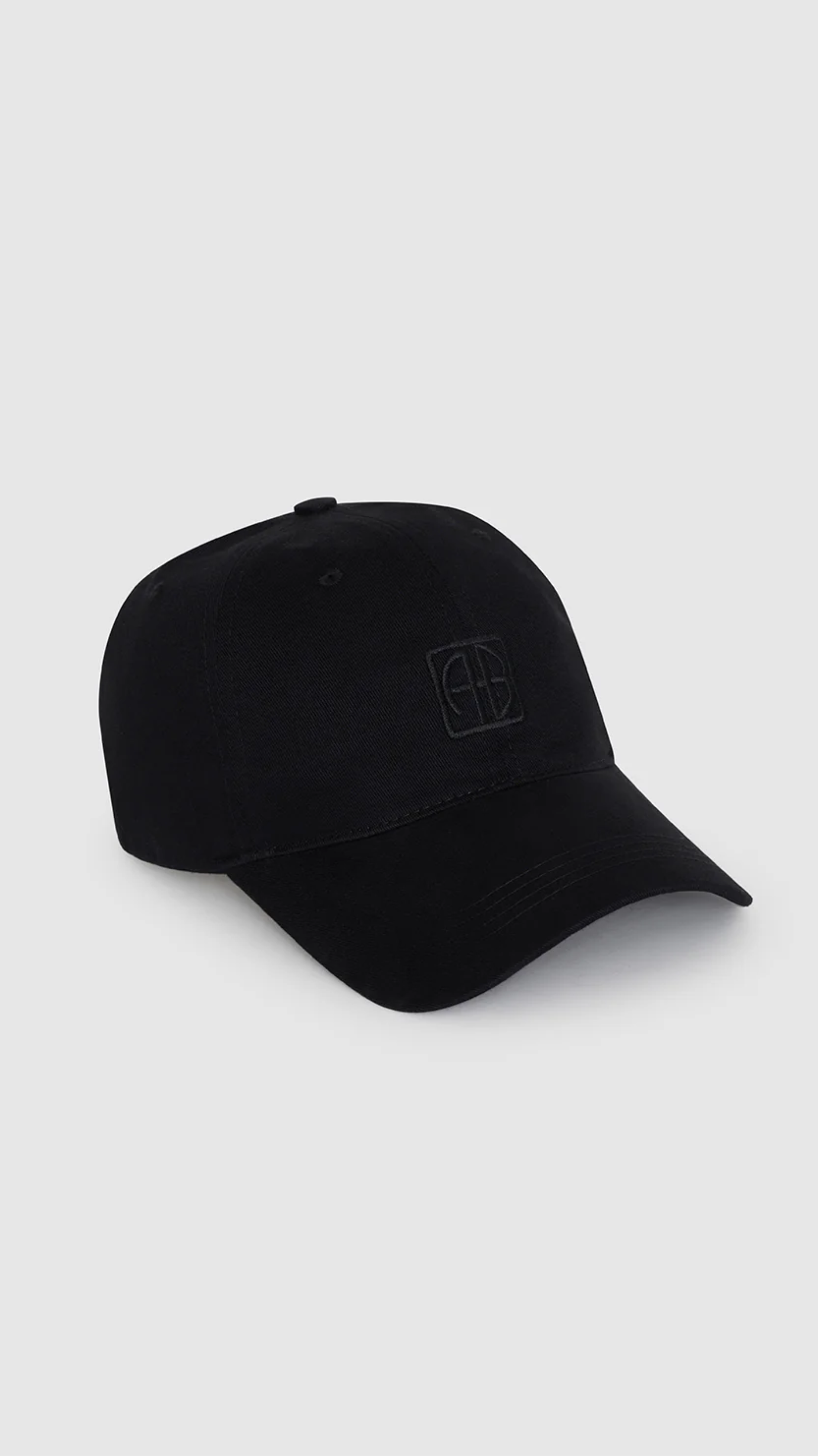 Anine Bing Jeremy Monogramed Baseball Cap in Black