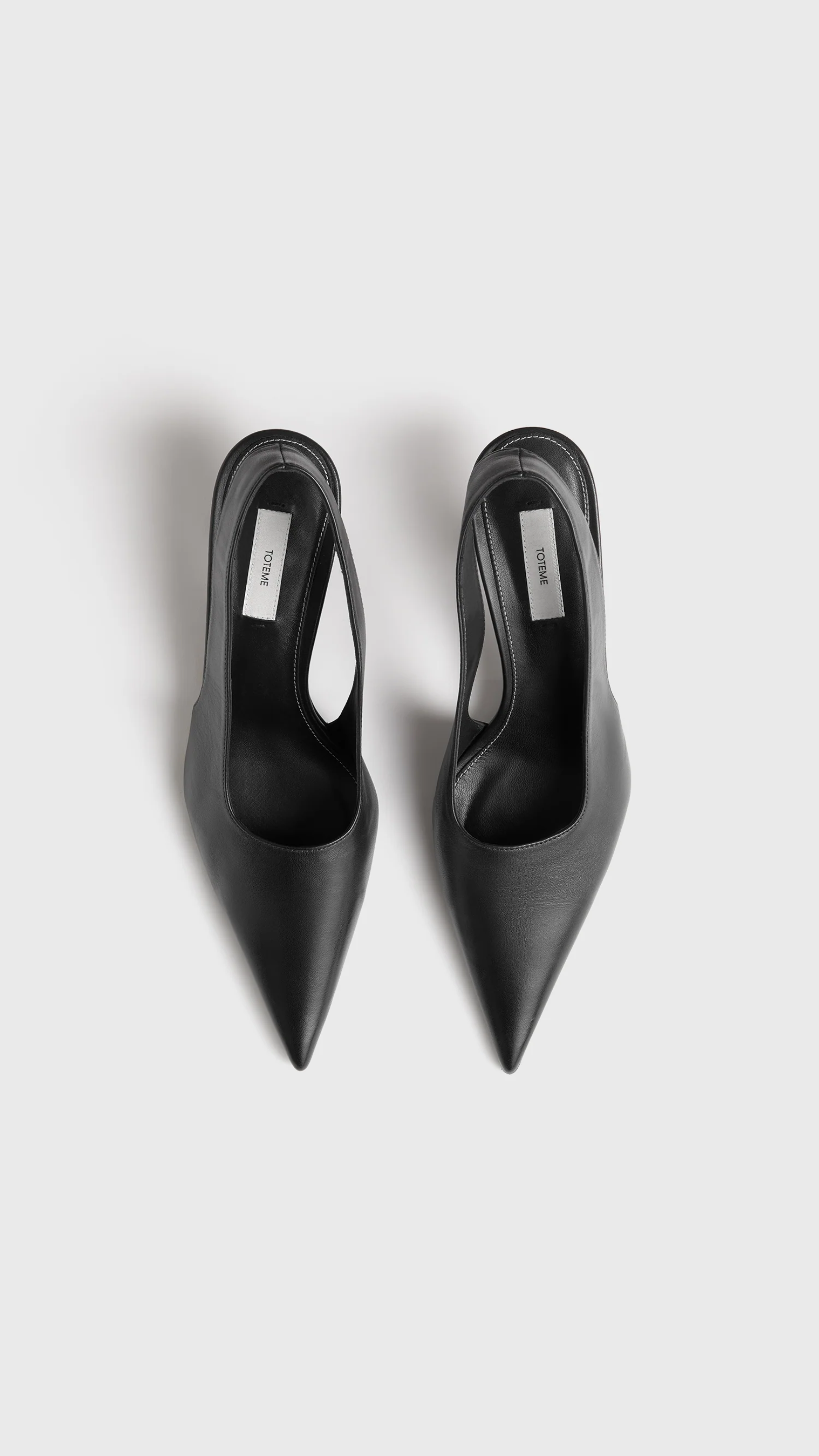 Toteme Classic Leather Slingbacks in Black