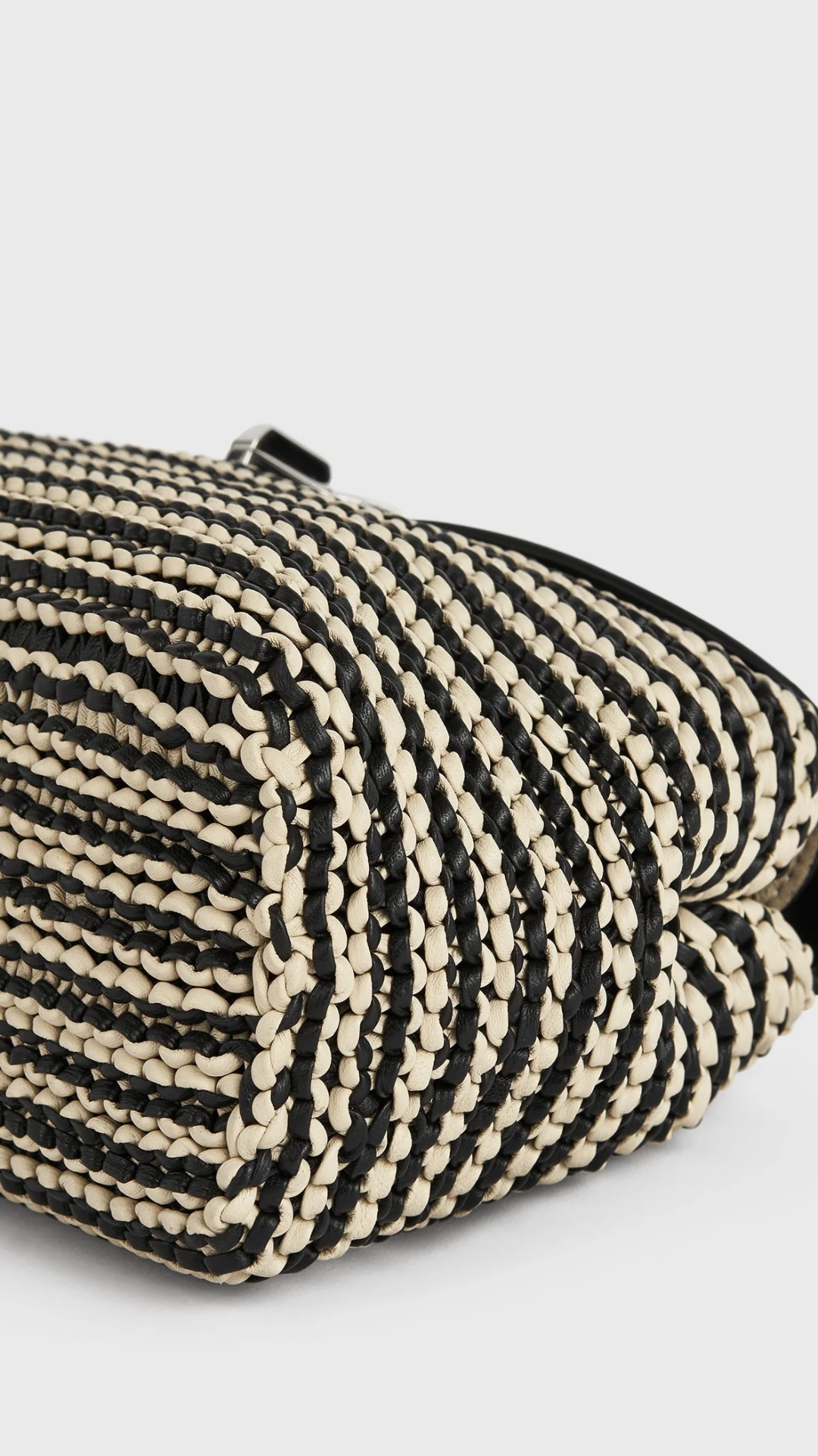 Toteme T-lock Woven-Leather Clutch in Black/Sand