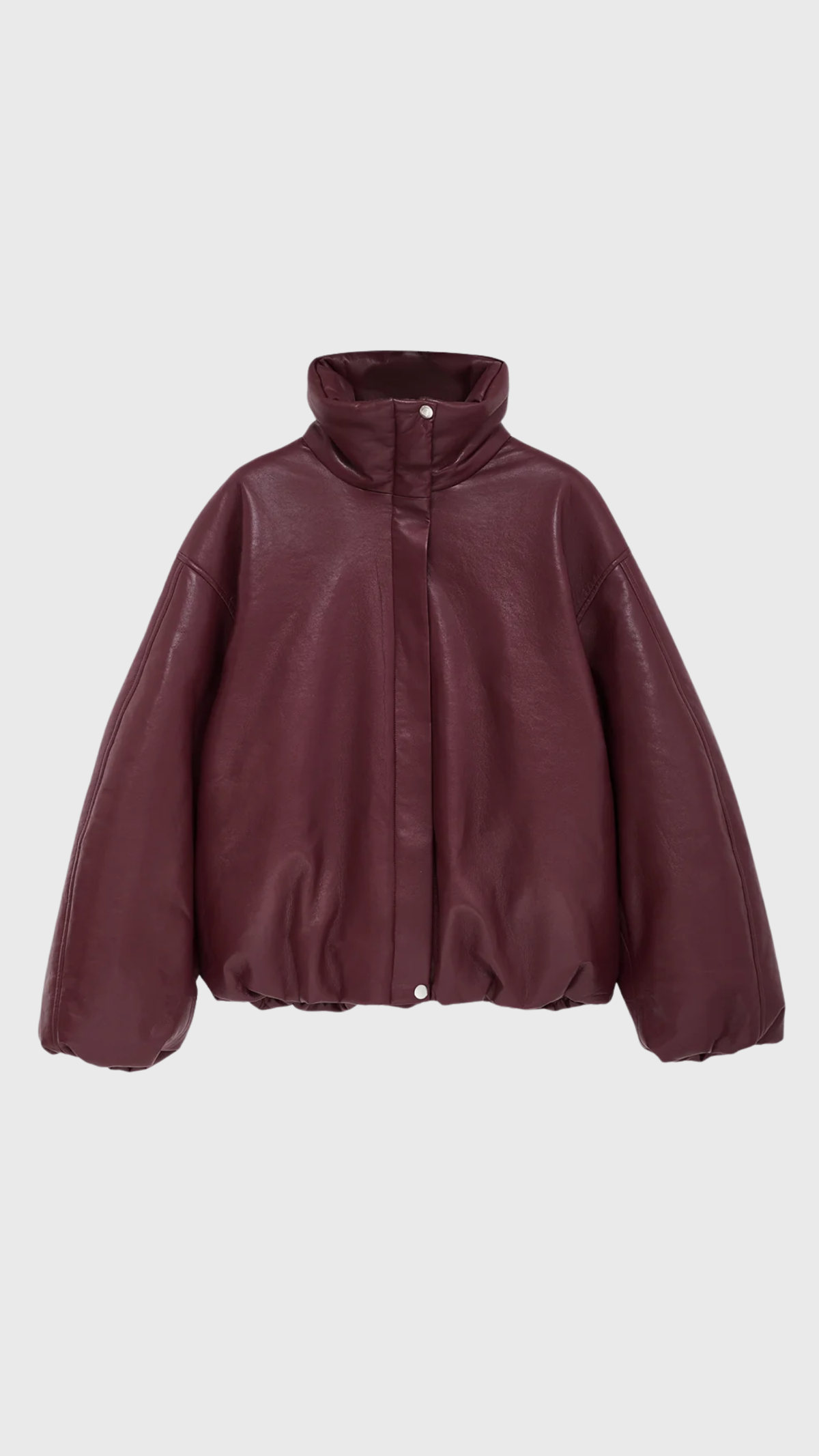 Anine Bing Cyrus Recycled Leather Jacket in Burgundy