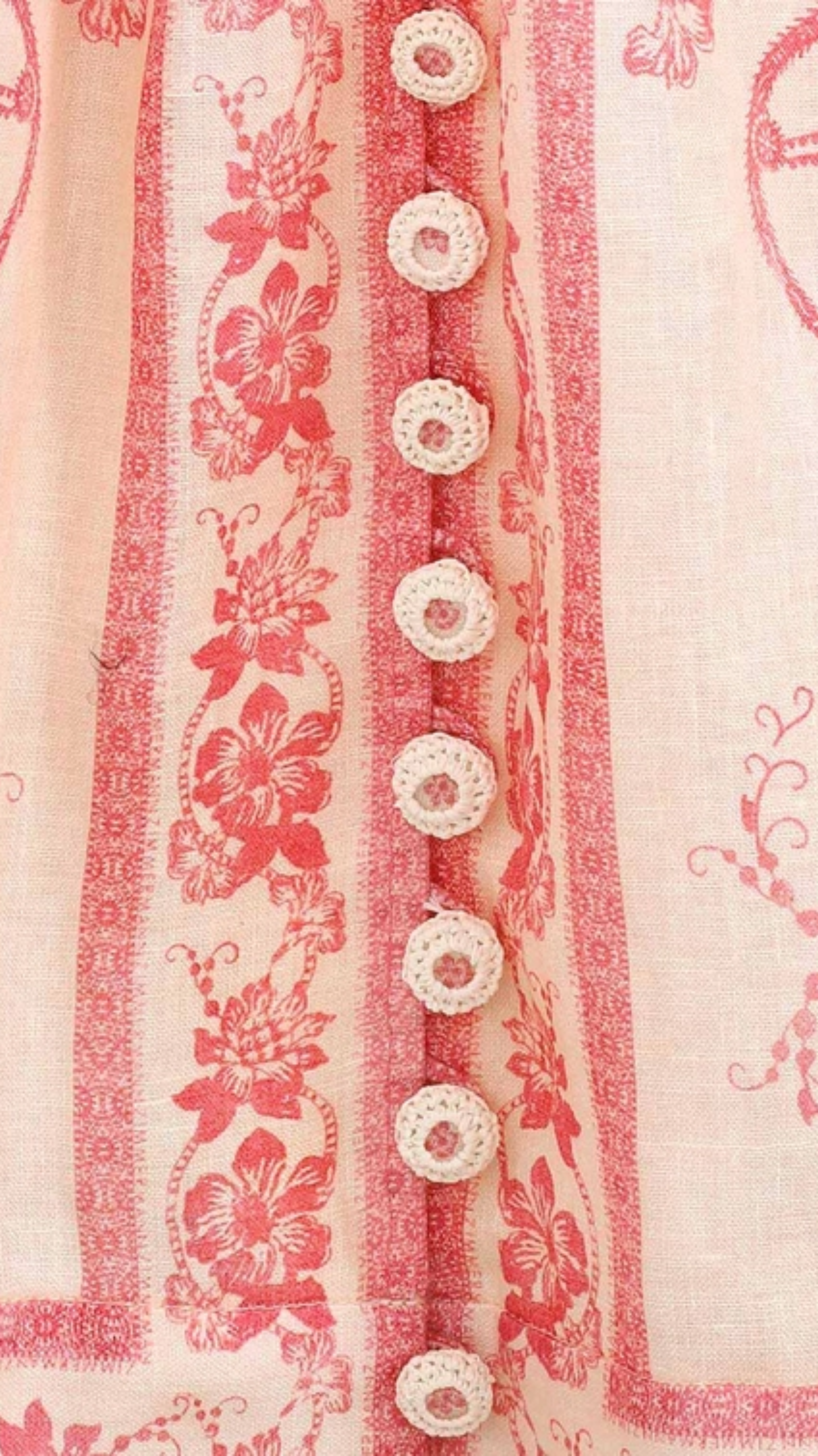Zimmermann Lucky Plunge Mini Dress in Cream Pink Floral
