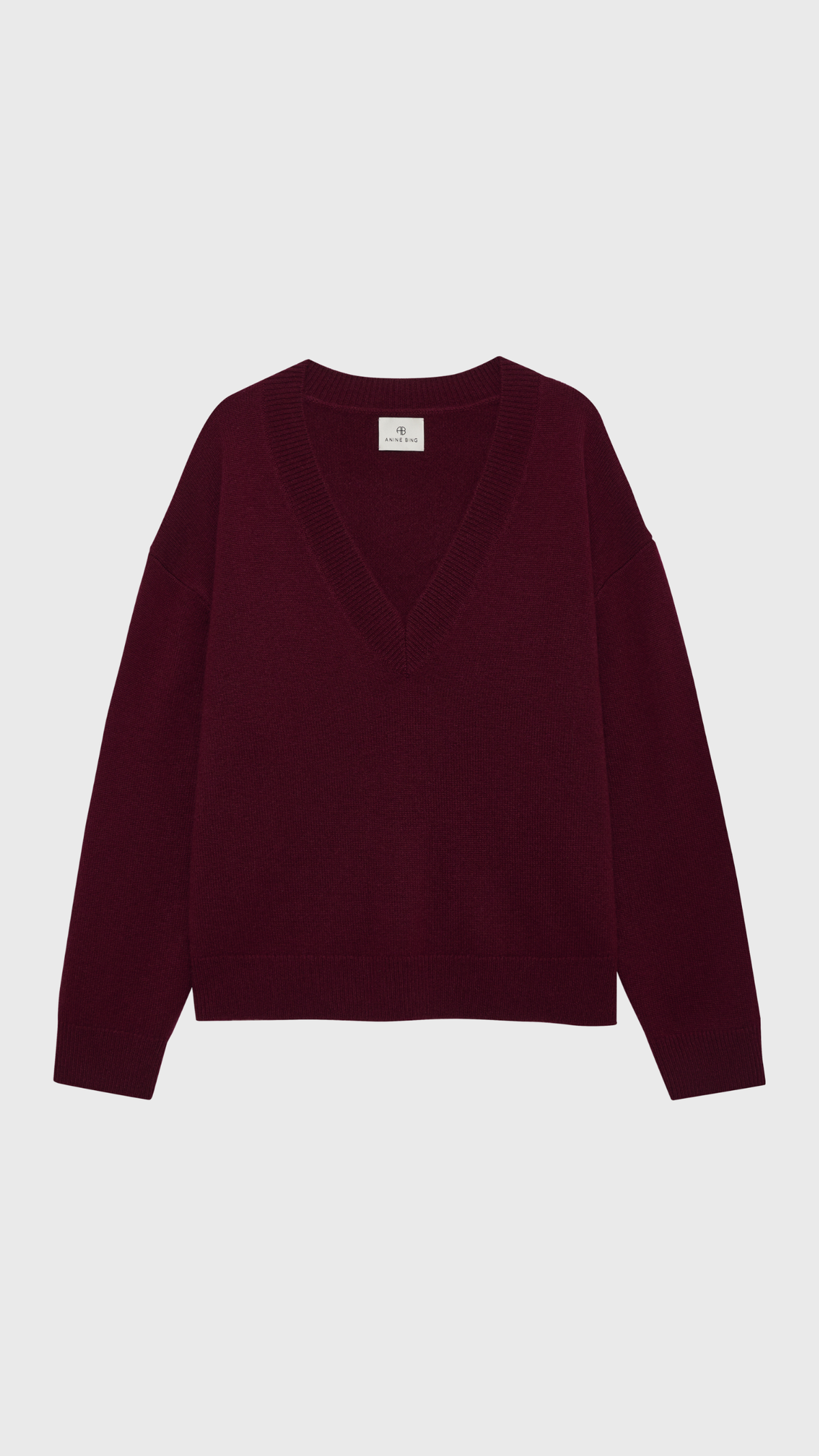 Anine Bing Lee Cashmere Sweater in Burgundy