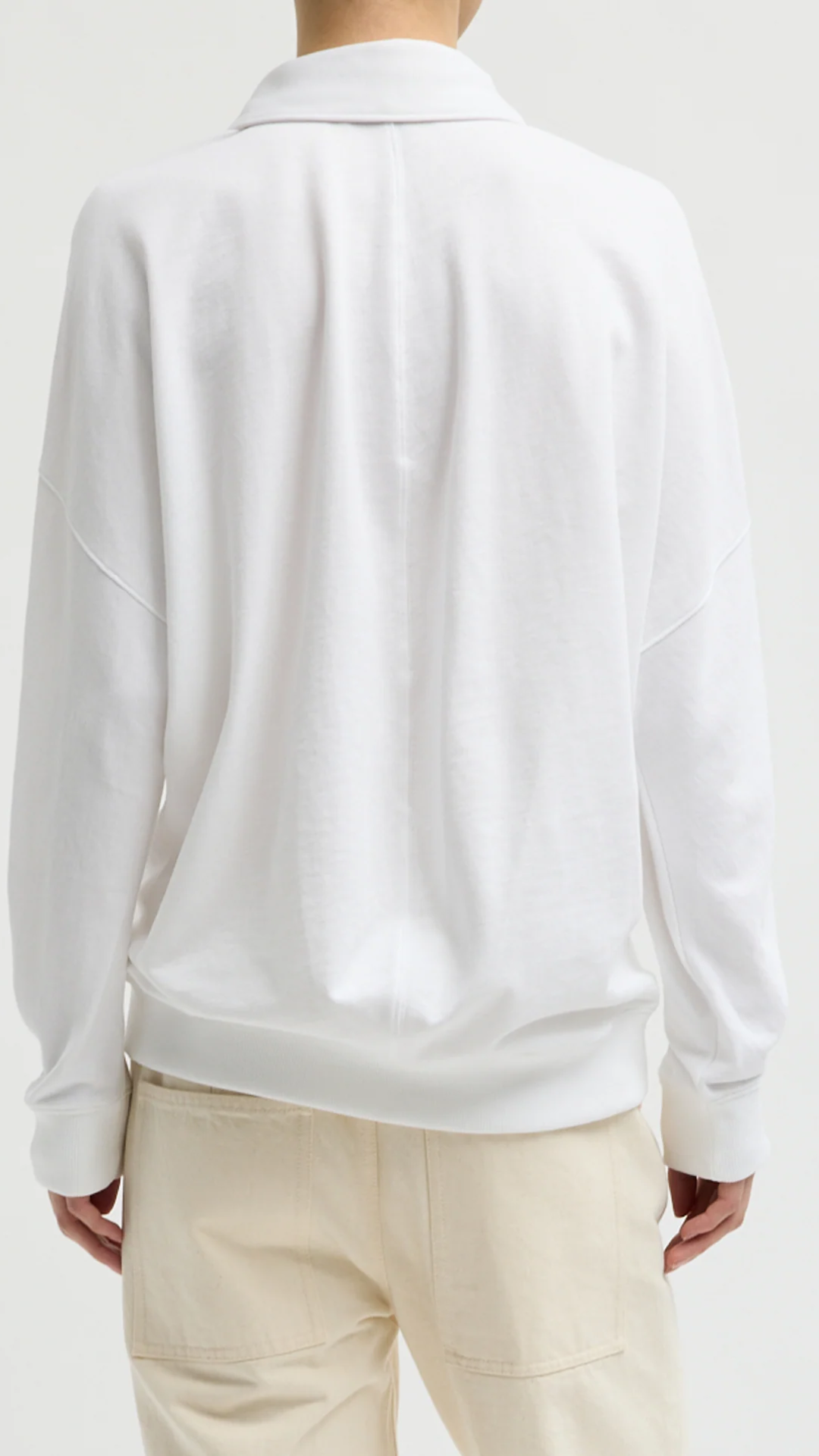Tibi Lightweight Sweatshirt Polo in White