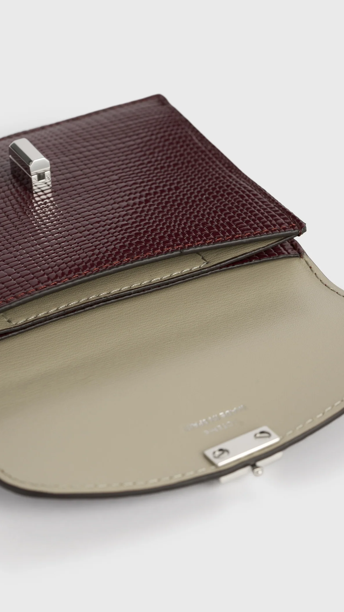 Toteme T-lock Palmellato-Patent Cardholder in Cherry