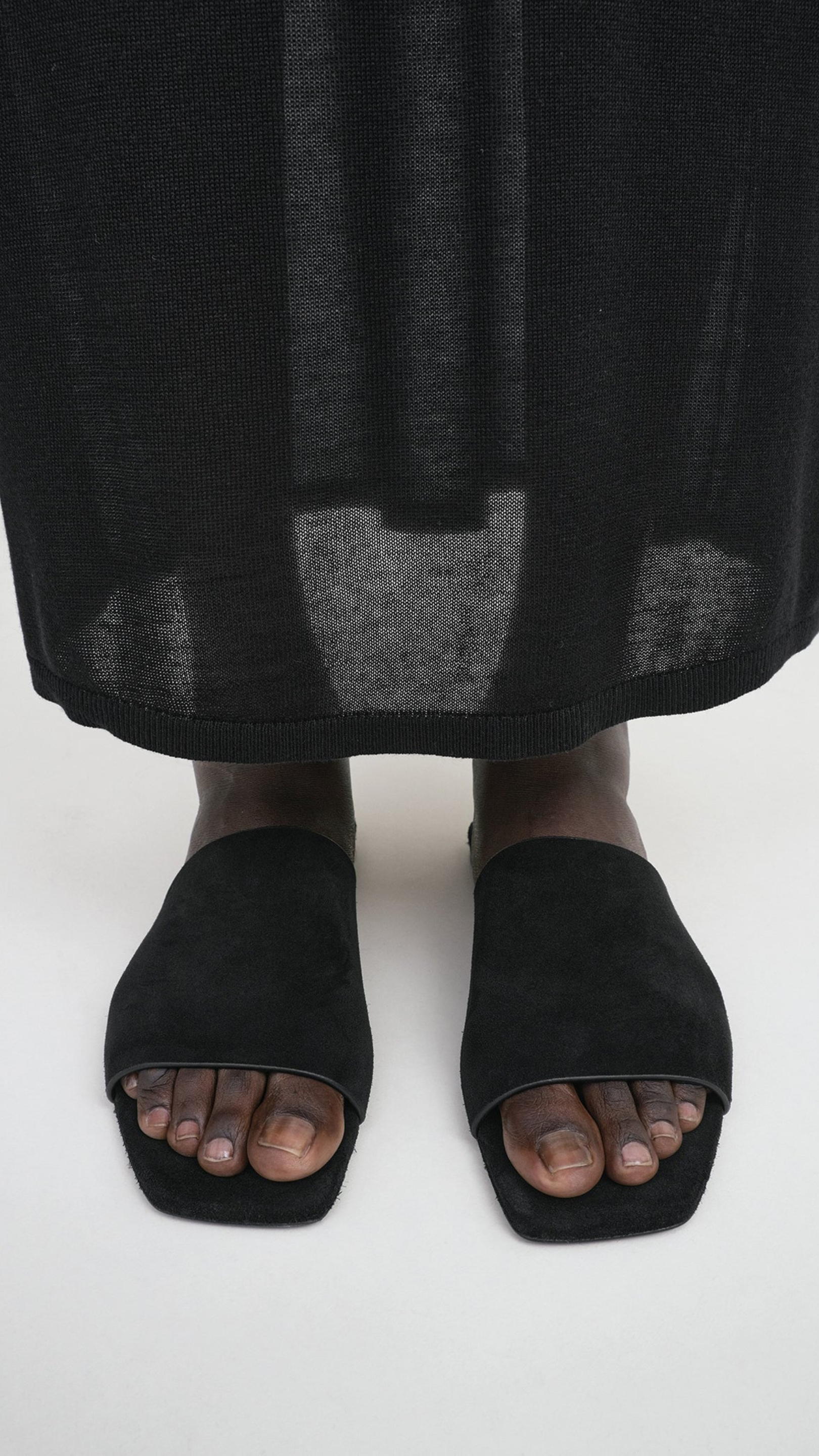 Toteme Velour-leather Bandeau Slides in Black