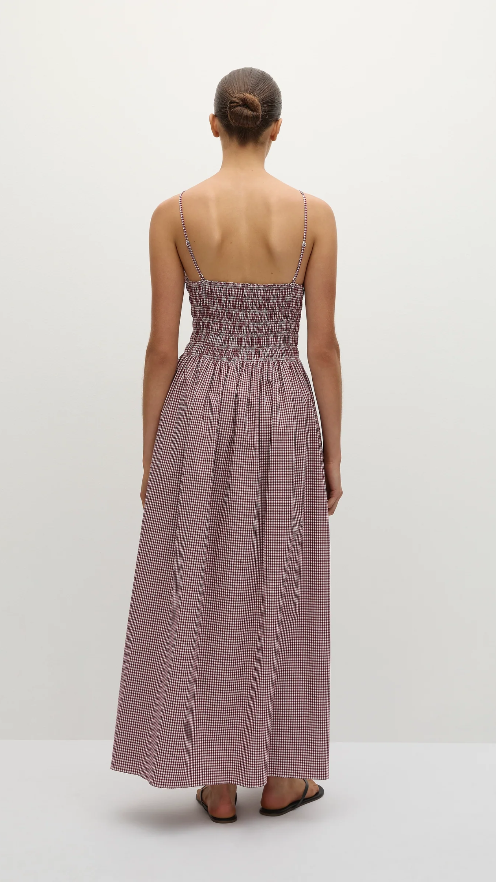 Faithfull Laia Maxi Dress in Gingham Deep Red