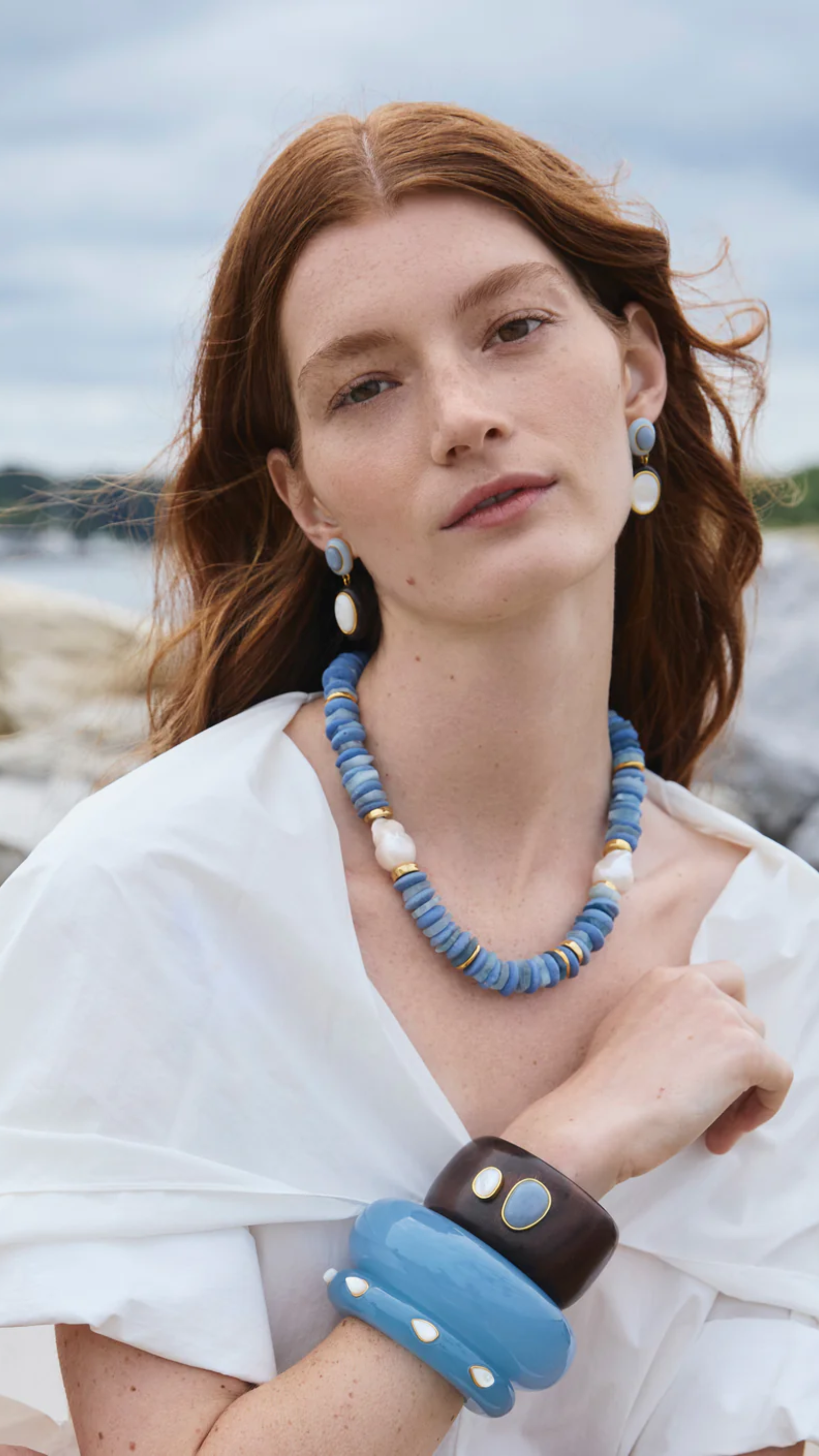 Lizzie Fortunato Papaya Earrings in Pearl