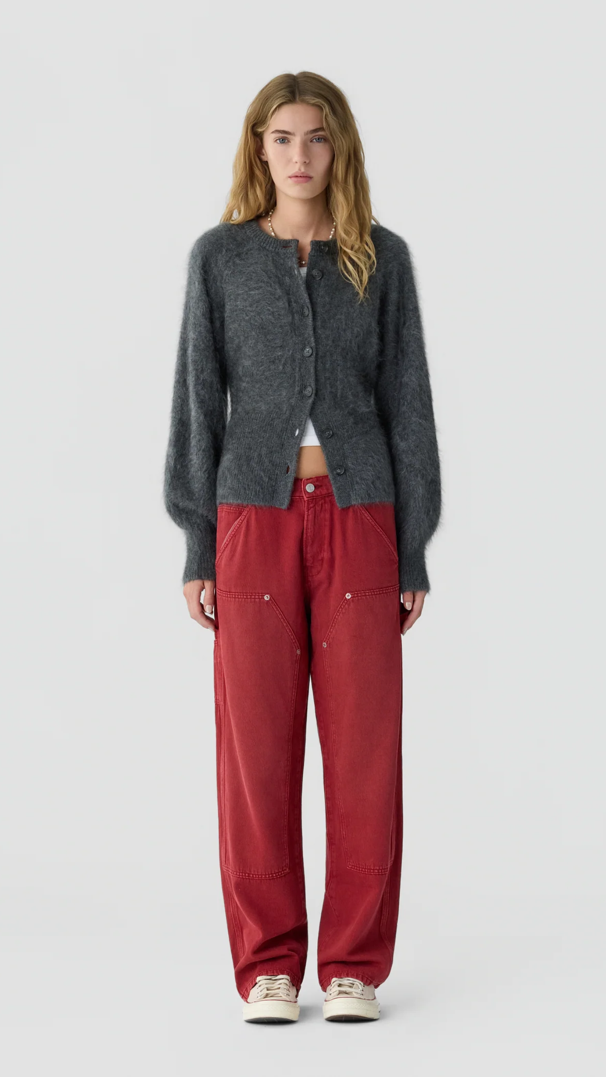 Guest in Residence Grizzly Sculpted Cardigan in Charcoal