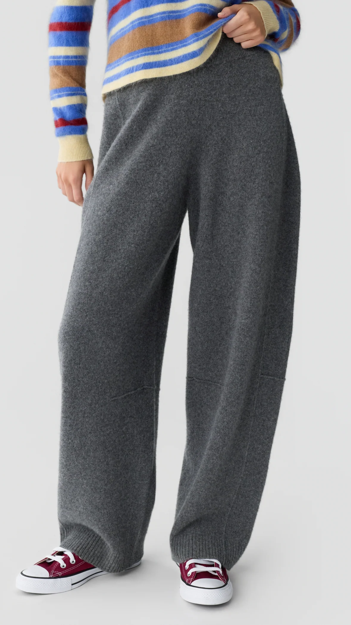 Guest in Residence Felted Barrel Pant in Charcoal