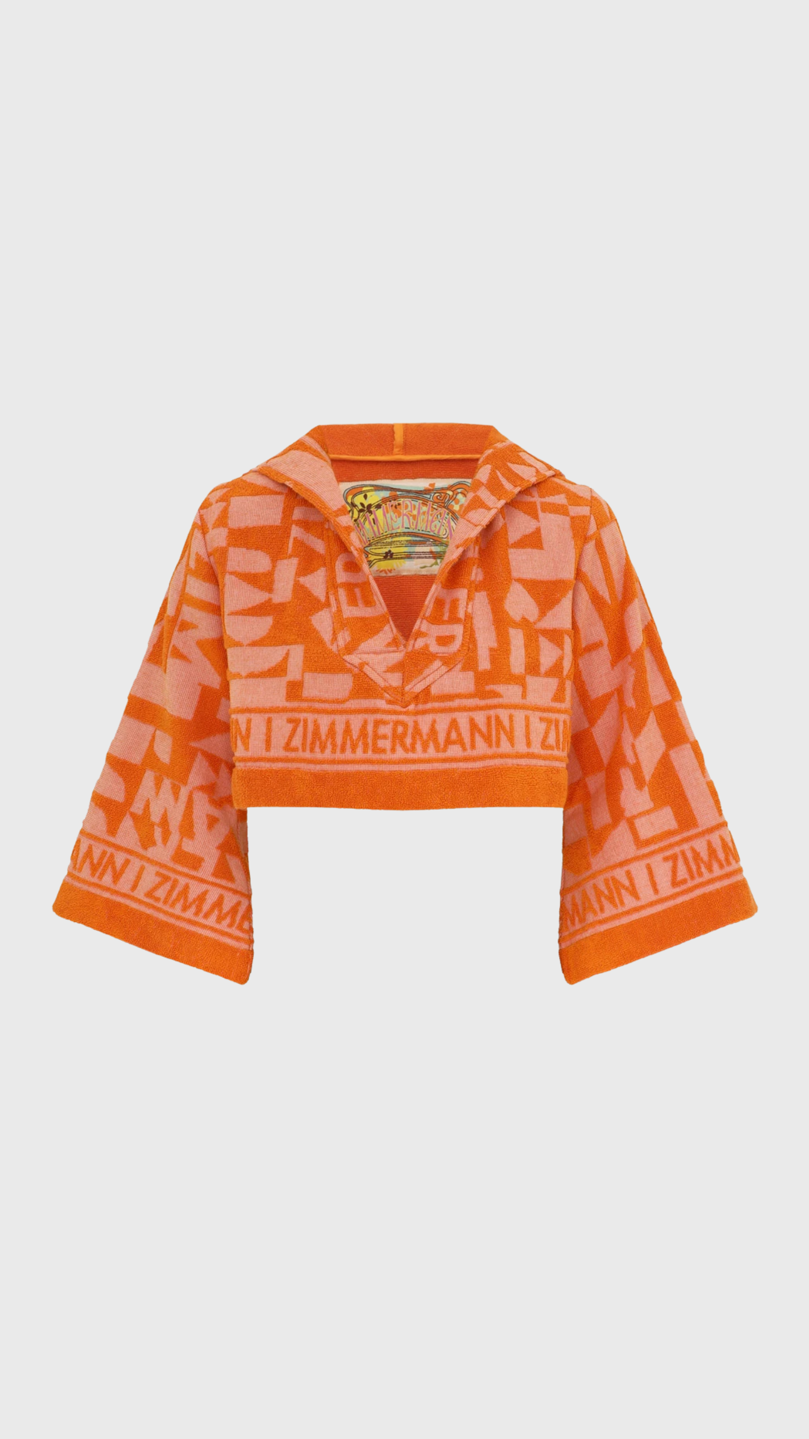 Zimmermann Solstice Towelling Top in Orange Pink