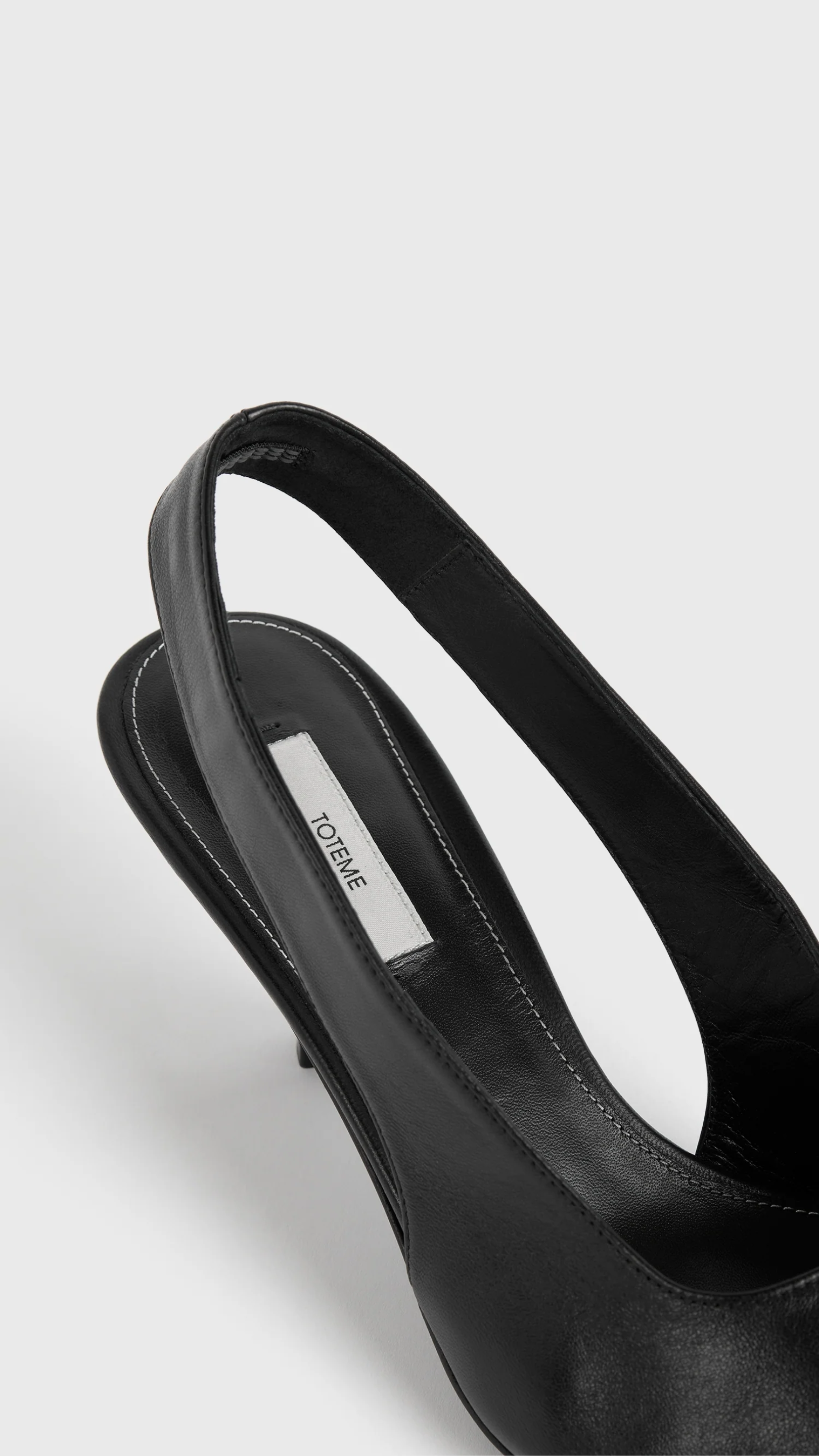 Toteme Classic Leather Slingbacks in Black