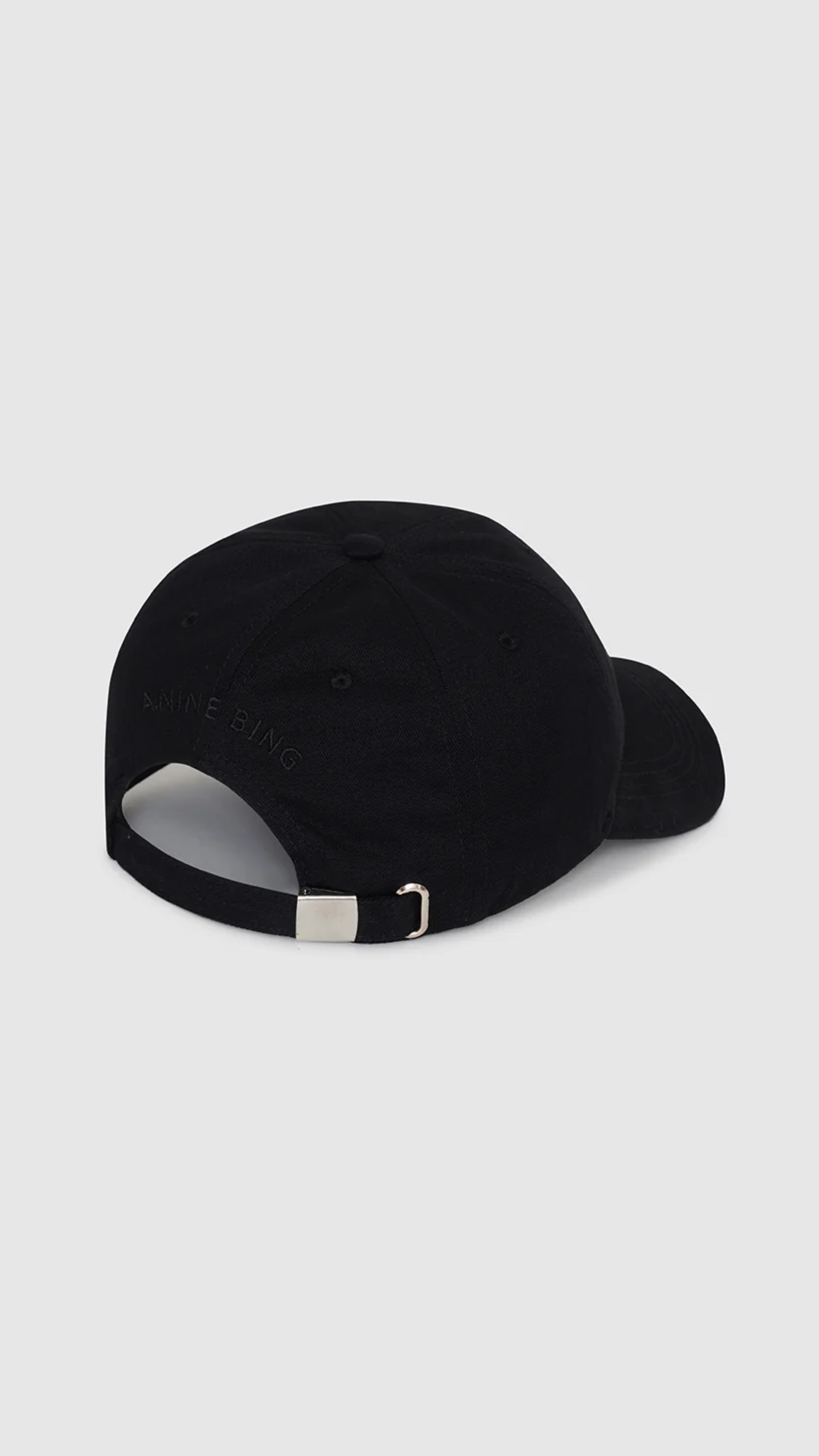 Anine Bing Jeremy Monogramed Baseball Cap in Black