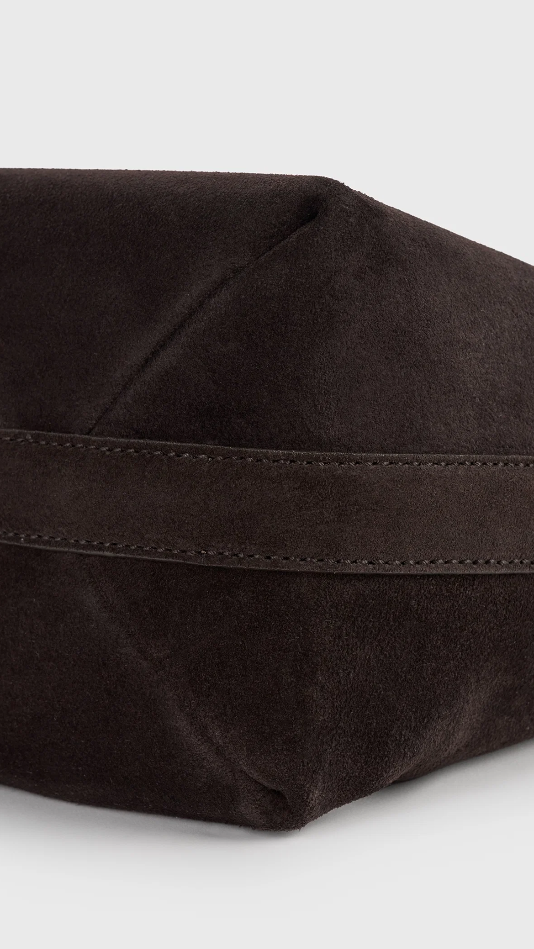 Toteme Petite Belted Suede Tote in Espresso